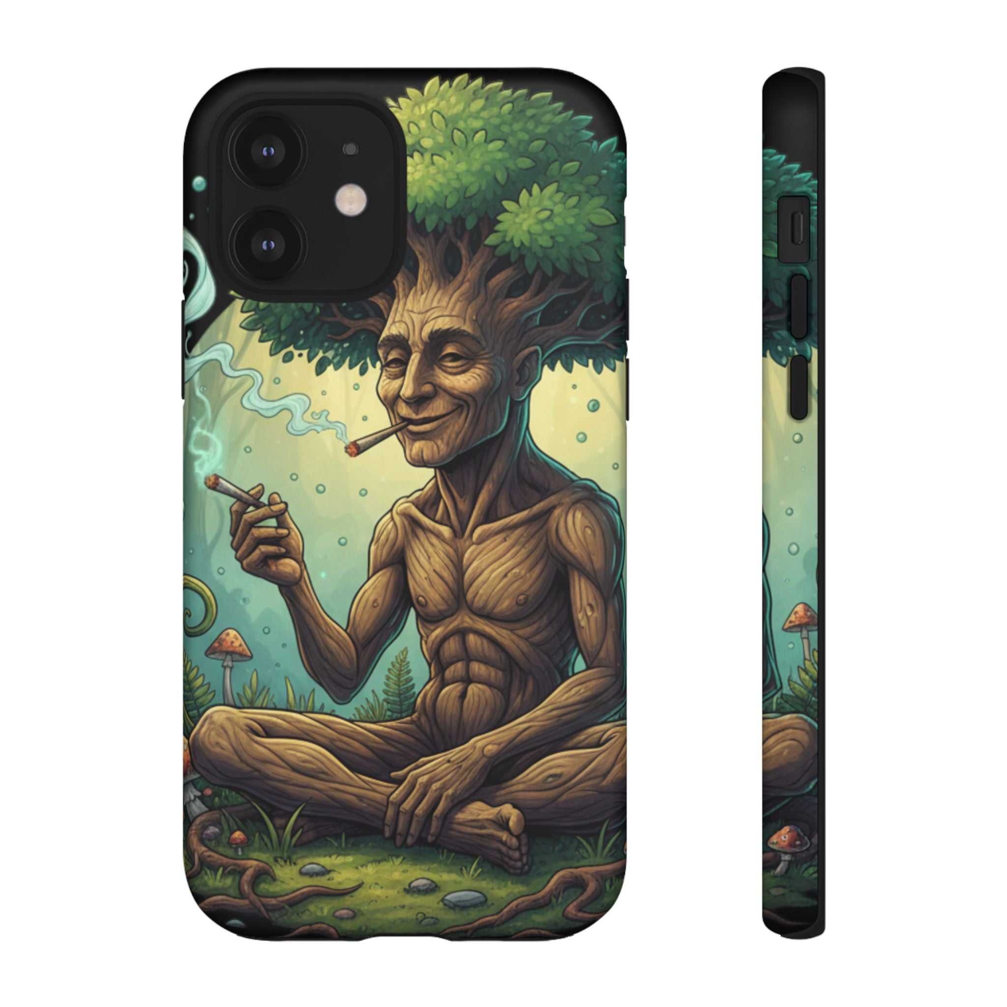 Tree Spirit Phone Case — Chill Smoking Woodland Art Phone Cover