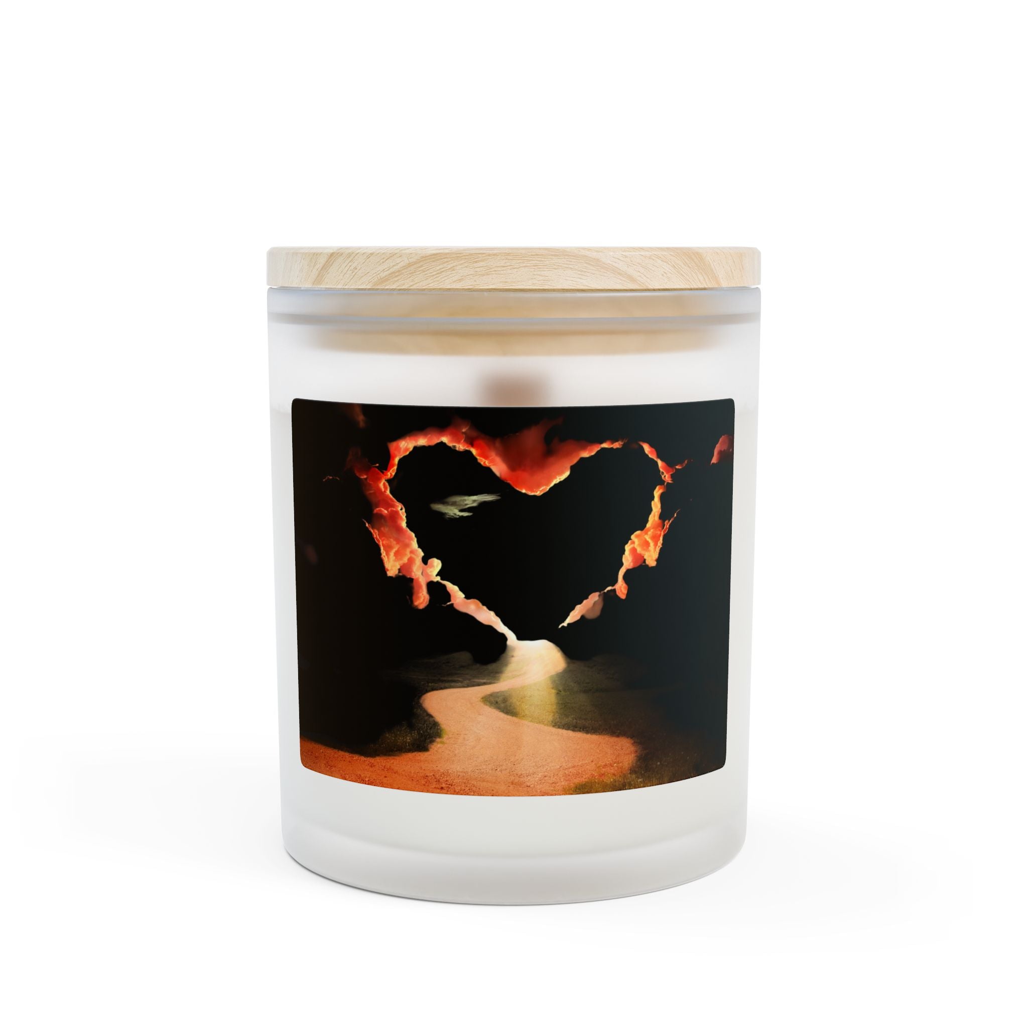 Frosted Glass Candle – Heart Cave Sunset Scented Candle (11 oz)