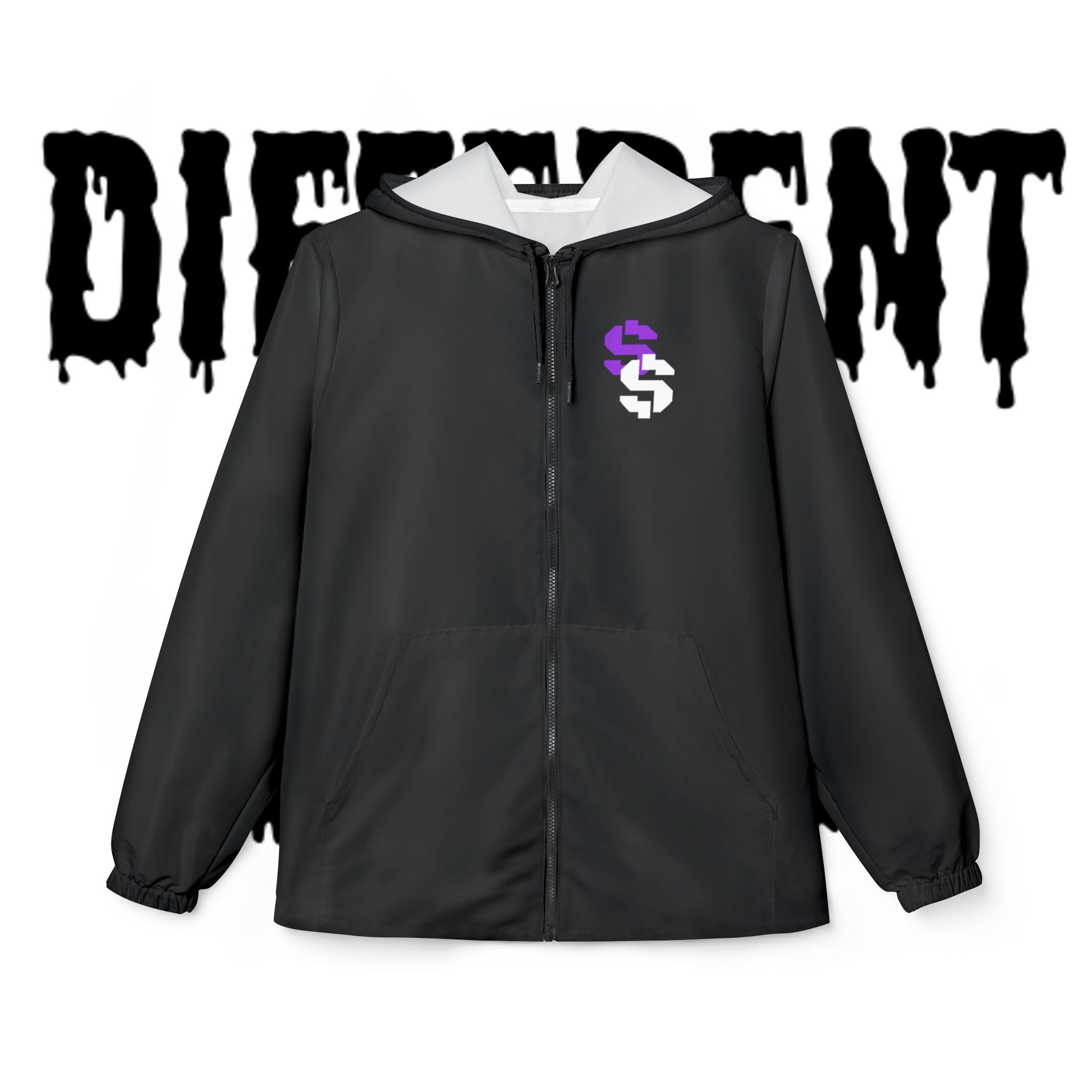 Street Scholar Windbreaker Jacket — Graphic Zip-Up Hooded Windbreaker