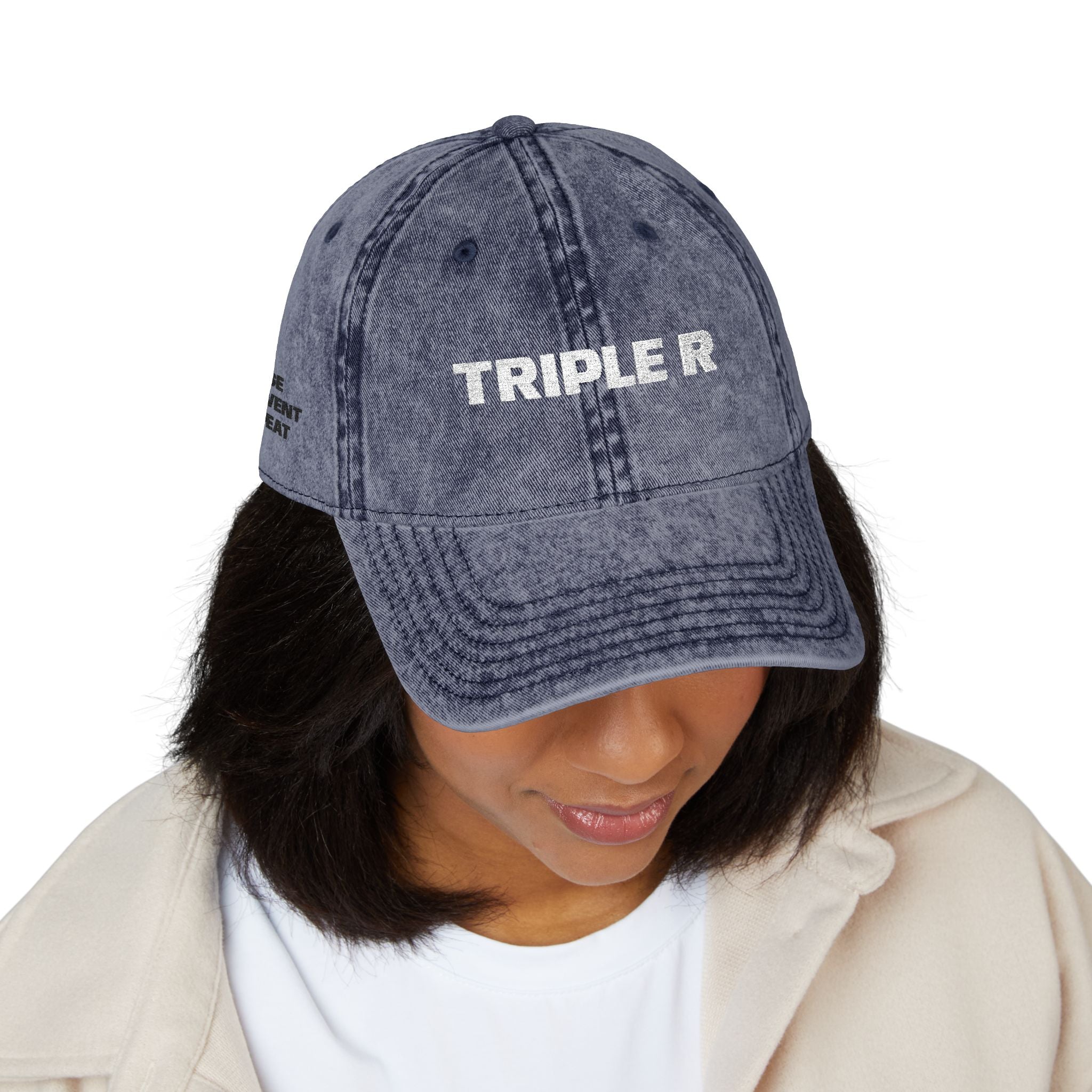 Vintage Embroidered Cap — "TRIPLE R" Distressed Dad Hat