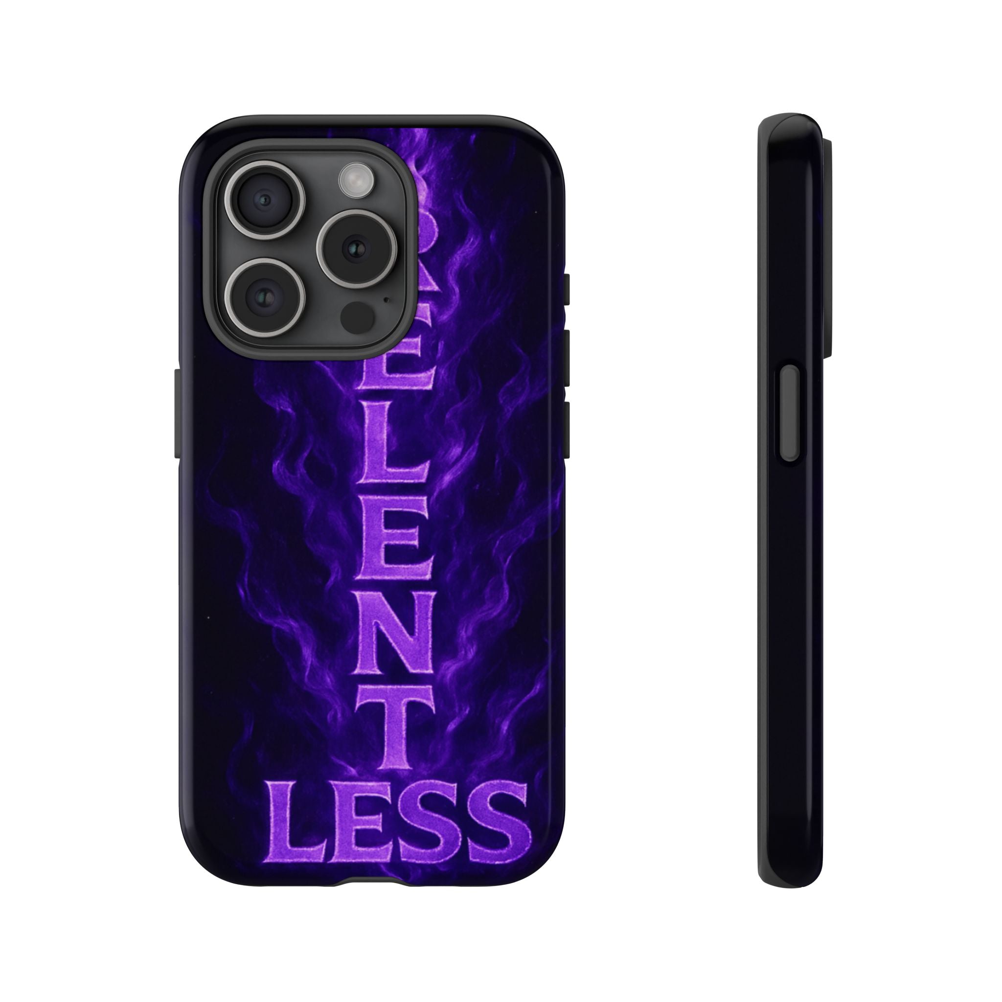 Relentless Purple Flame Phone Case — Tough Protective iPhone Cover