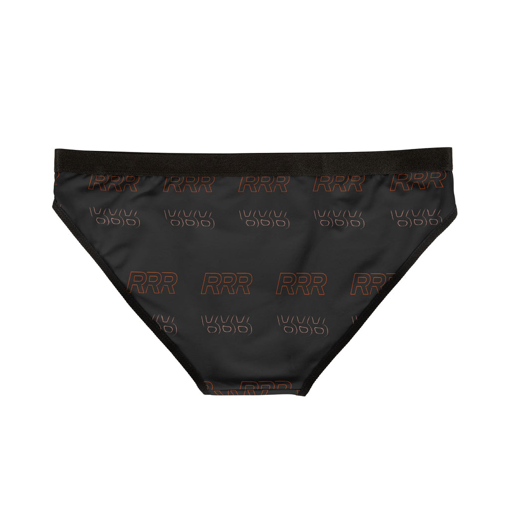 Black Logo Print Women's Briefs — All-Over Pattern Everyday Underwear