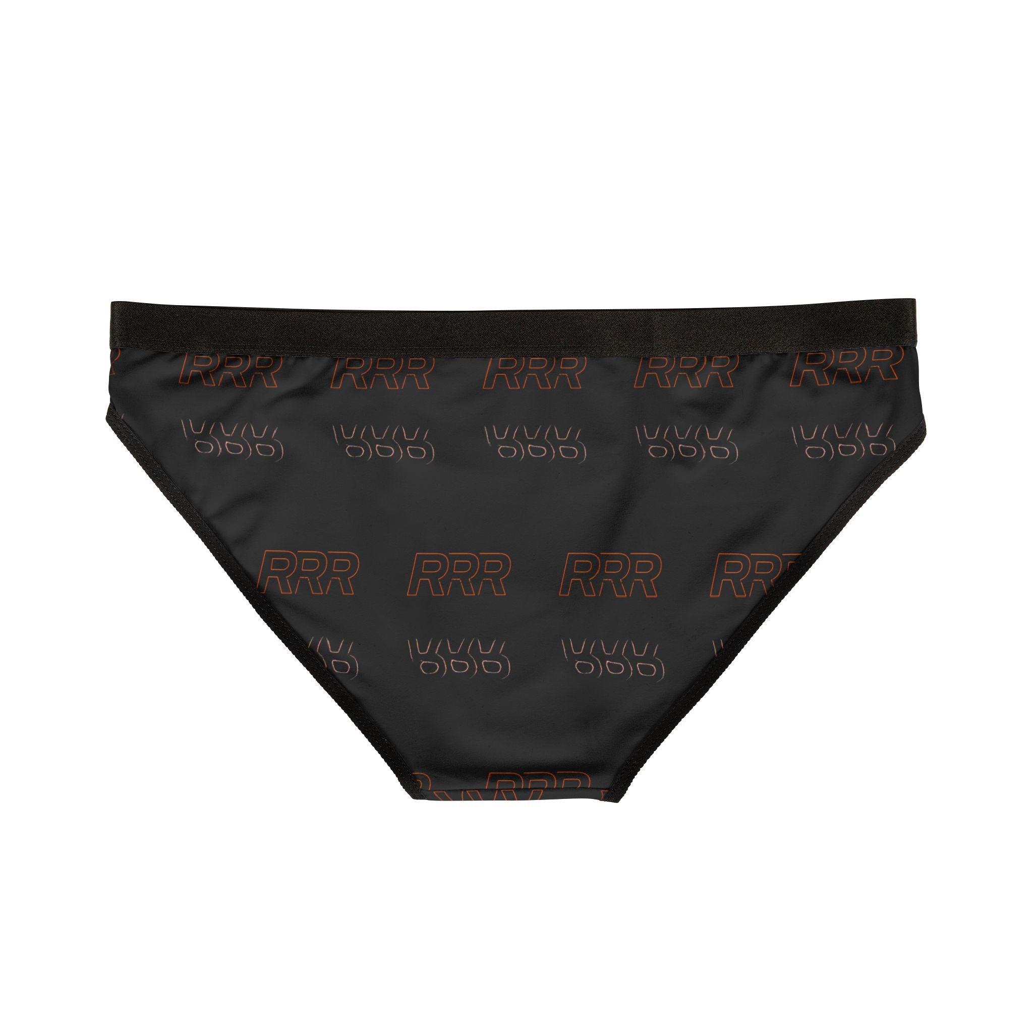 Black Logo Print Women's Briefs — All-Over Pattern Everyday Underwear