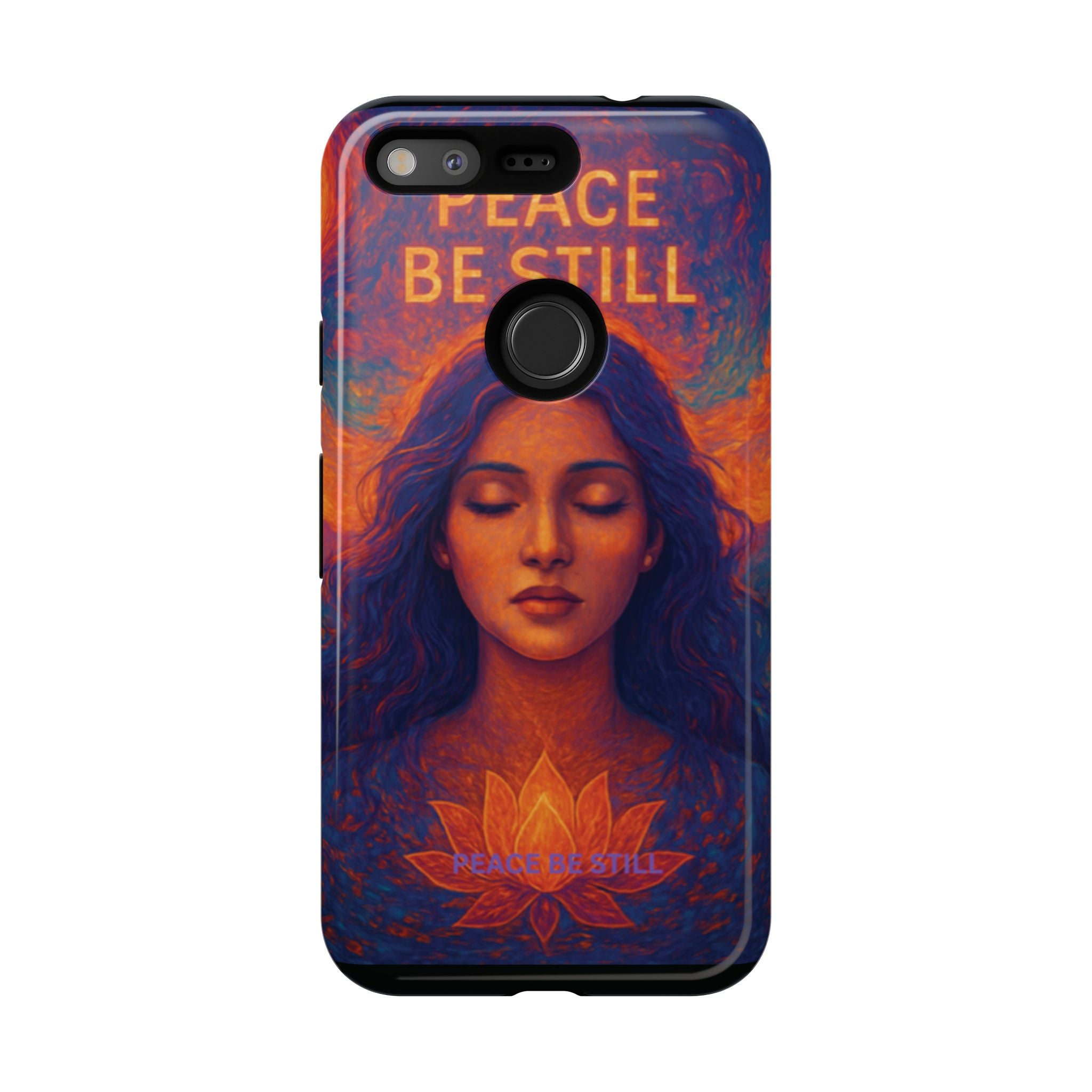 Peace Be Still Phone Case – Serene Goddess Meditation Design