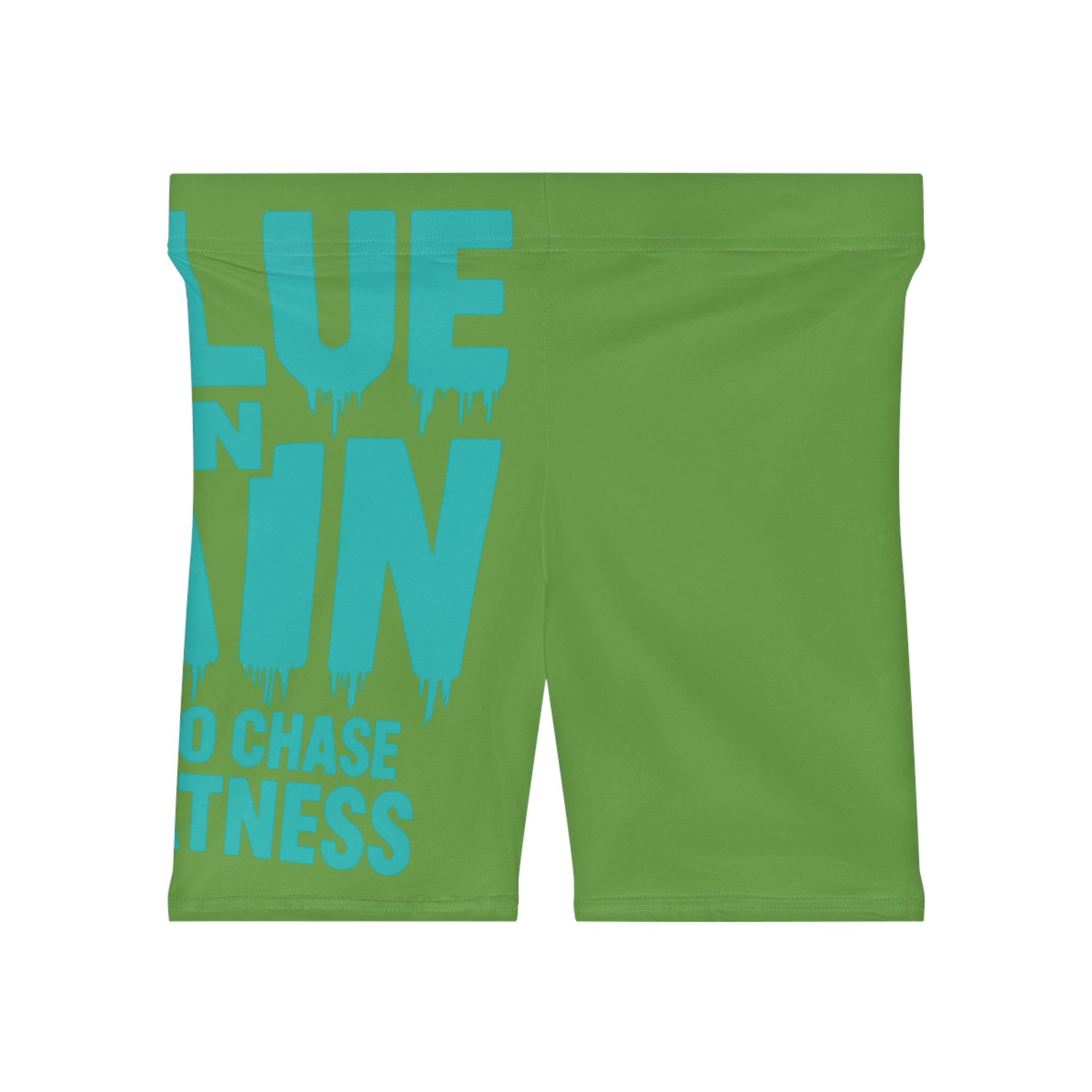 Women's Biker Shorts — Motivational 'Value Passion: Time to Chase Greatness' Graphic