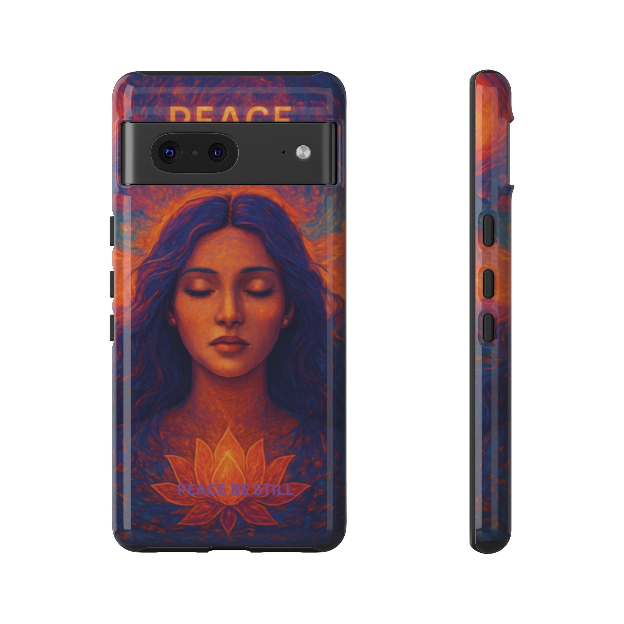 Peace Be Still Phone Case – Serene Goddess Meditation Design