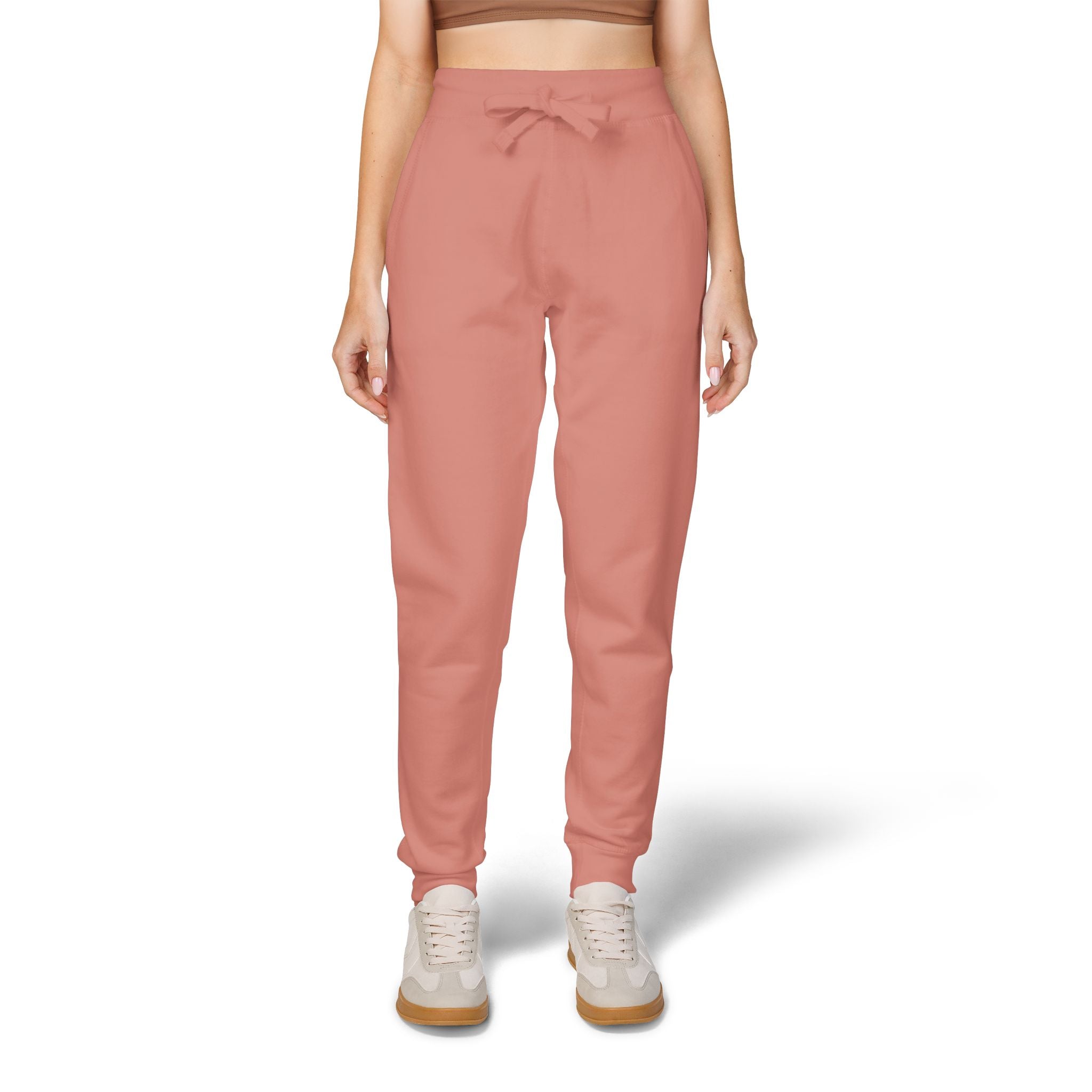 Embroidered Fleece Sweatpants — Cozy Coral Joggers