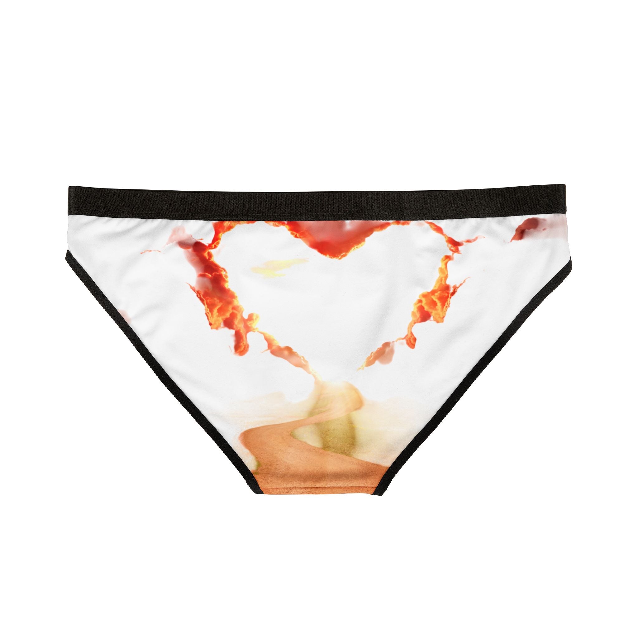Heart Smoke Print Women's Bikini Briefs — Romantic Floral Vapor Pattern