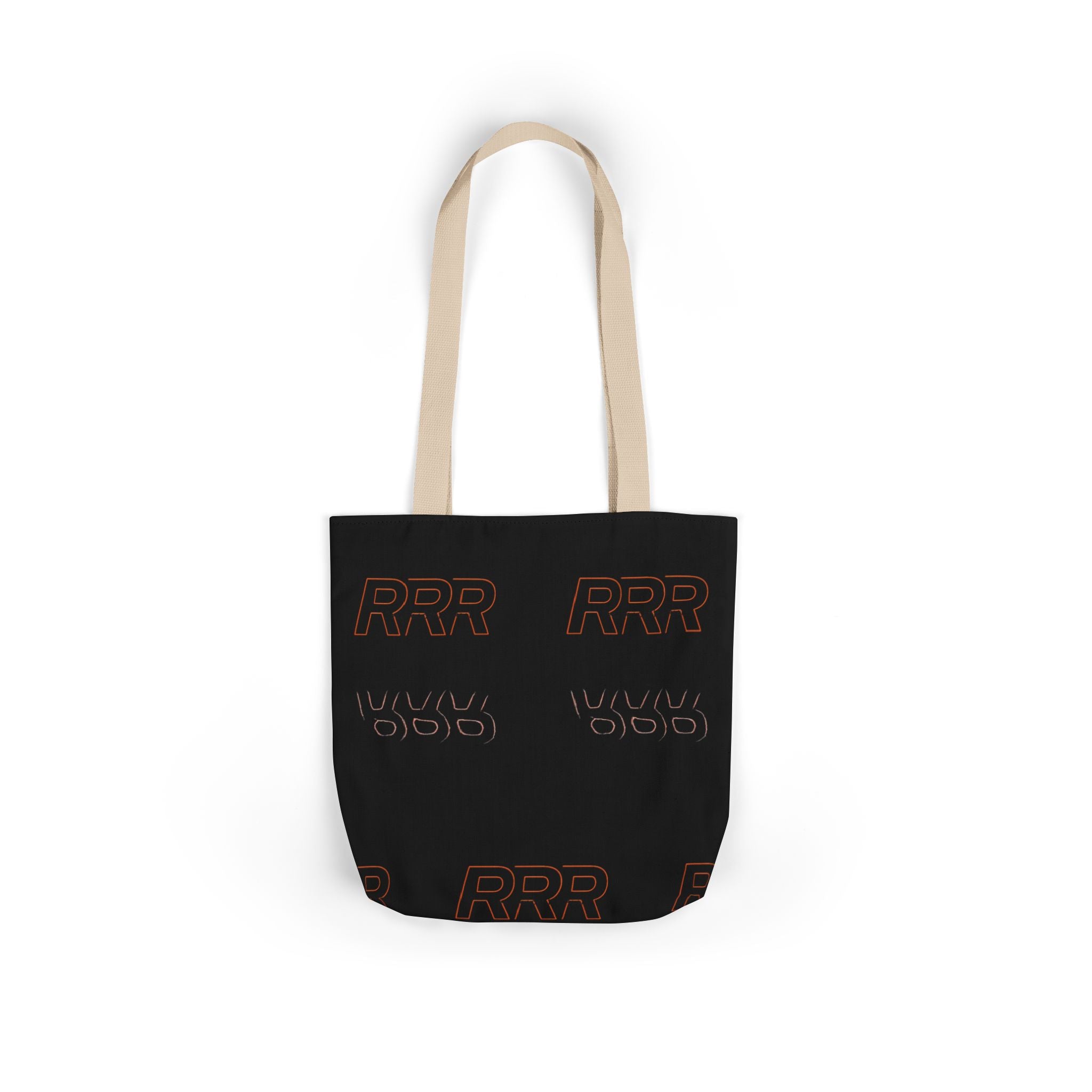 RRR Logo Black Canvas Tote Bag — Reusable Everyday Shopper