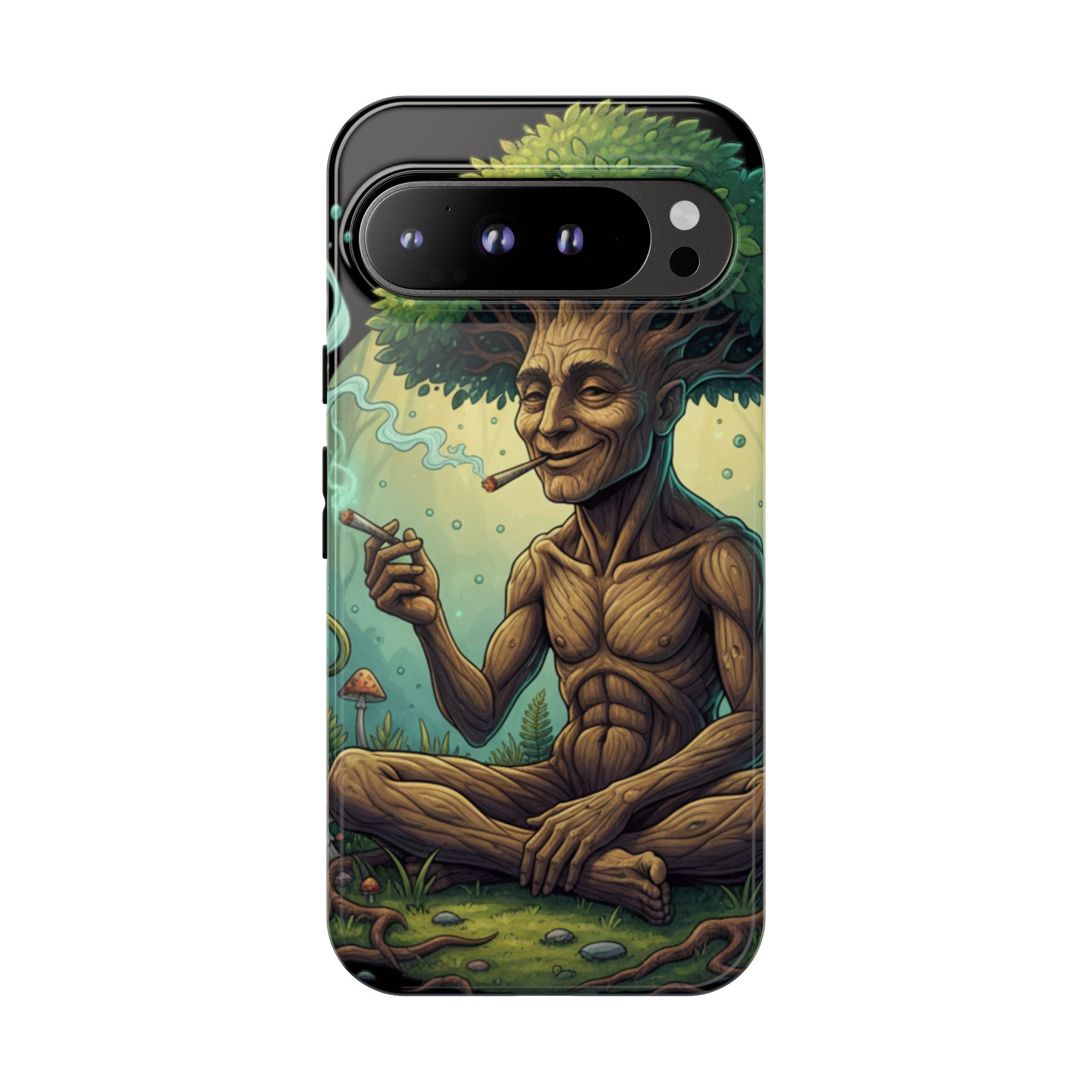 Tree Spirit Phone Case — Chill Smoking Woodland Art Phone Cover