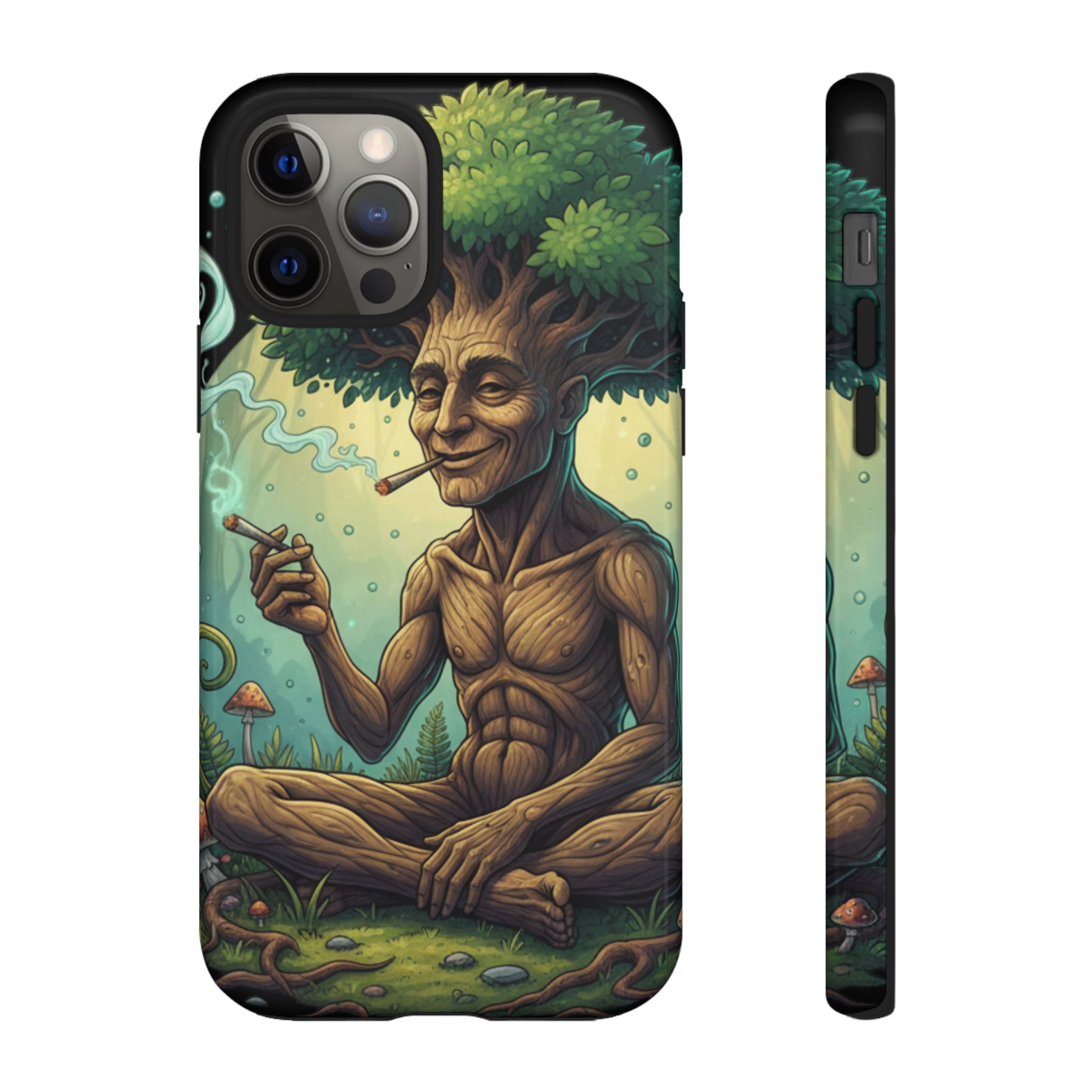 Tree Spirit Phone Case — Chill Smoking Woodland Art Phone Cover