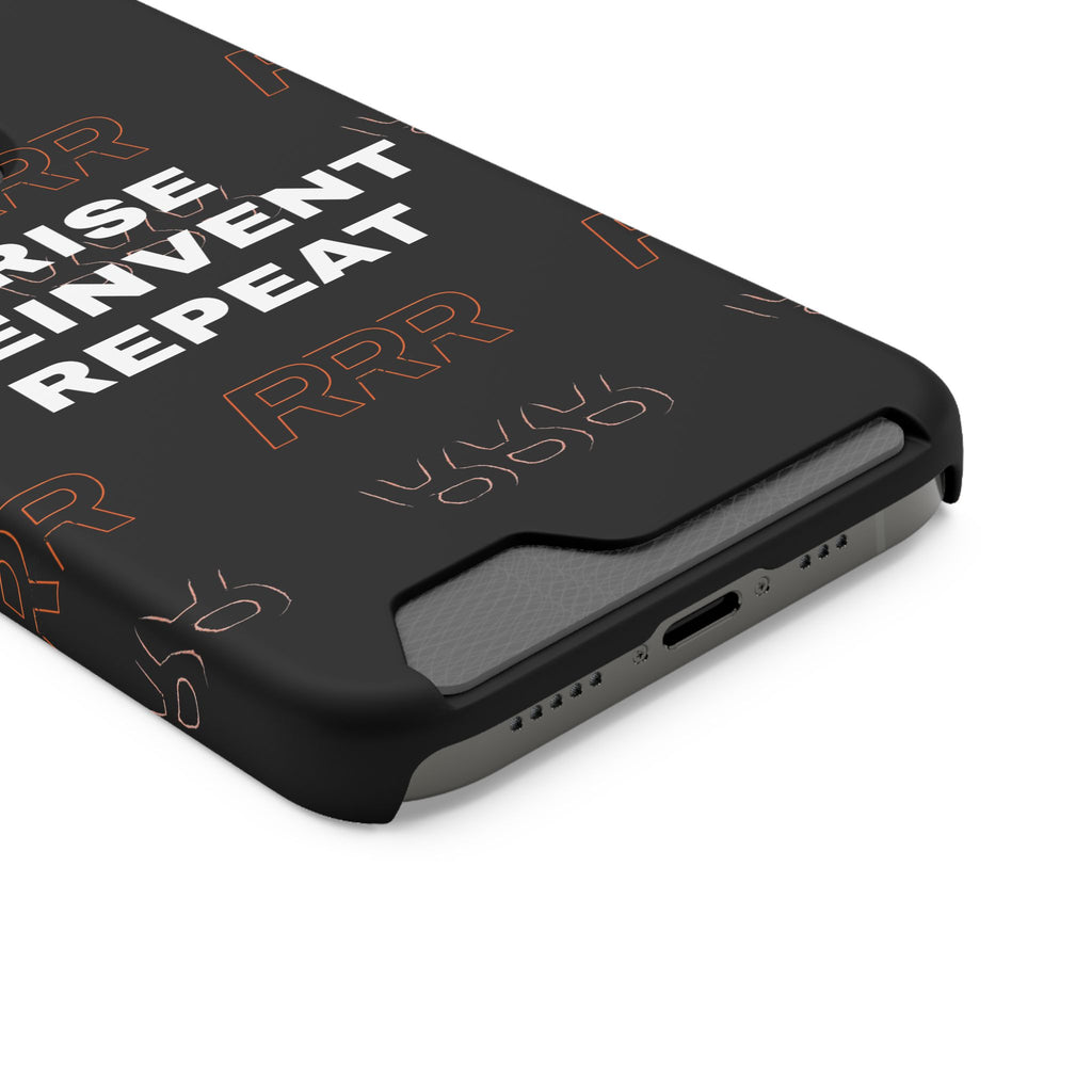 Rise Reinvent Repeat Phone Card Case — Slim Wallet Phone Case with Motivational Design