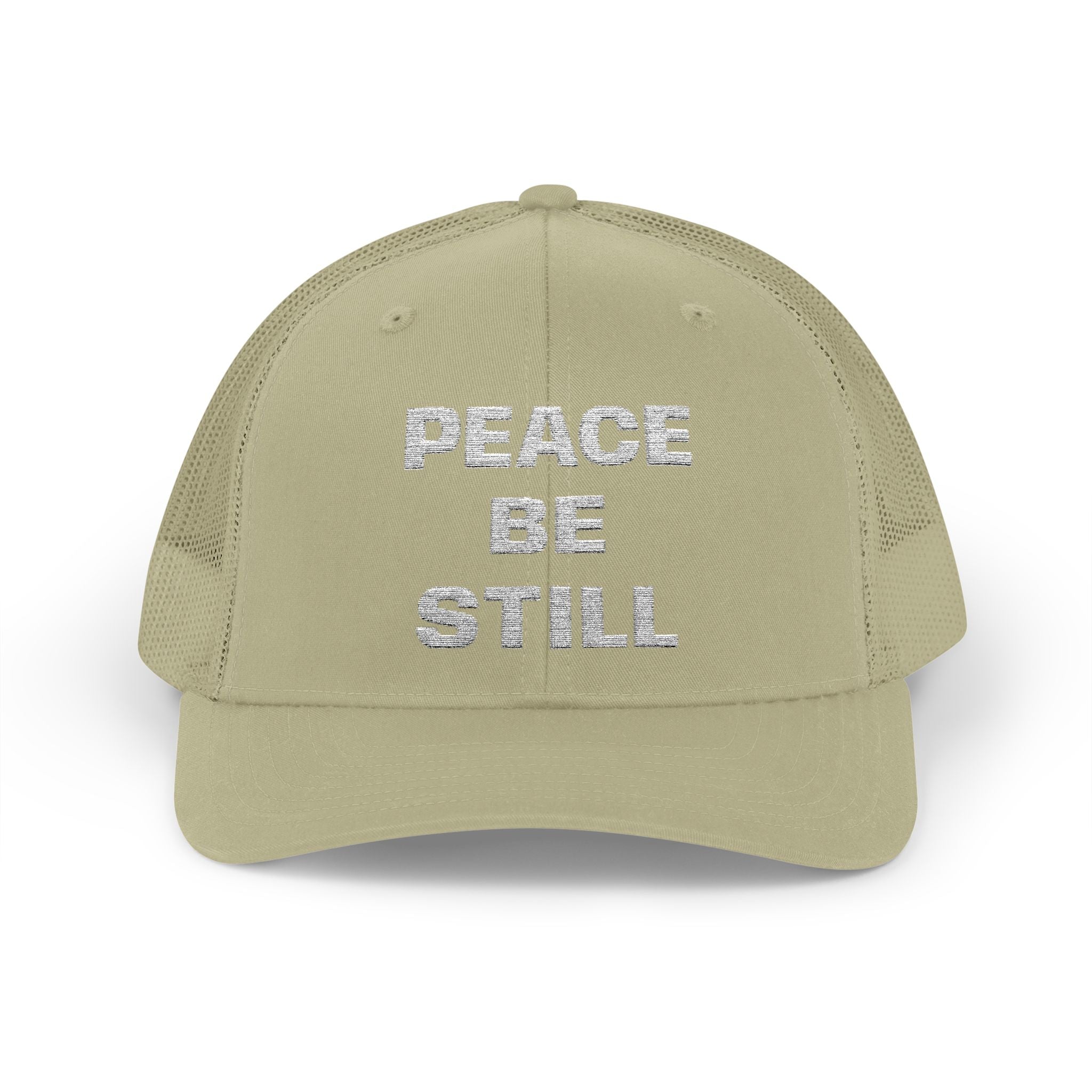 Peace Be Still Snapback Trucker Cap — Inspirational Mesh Back Hat