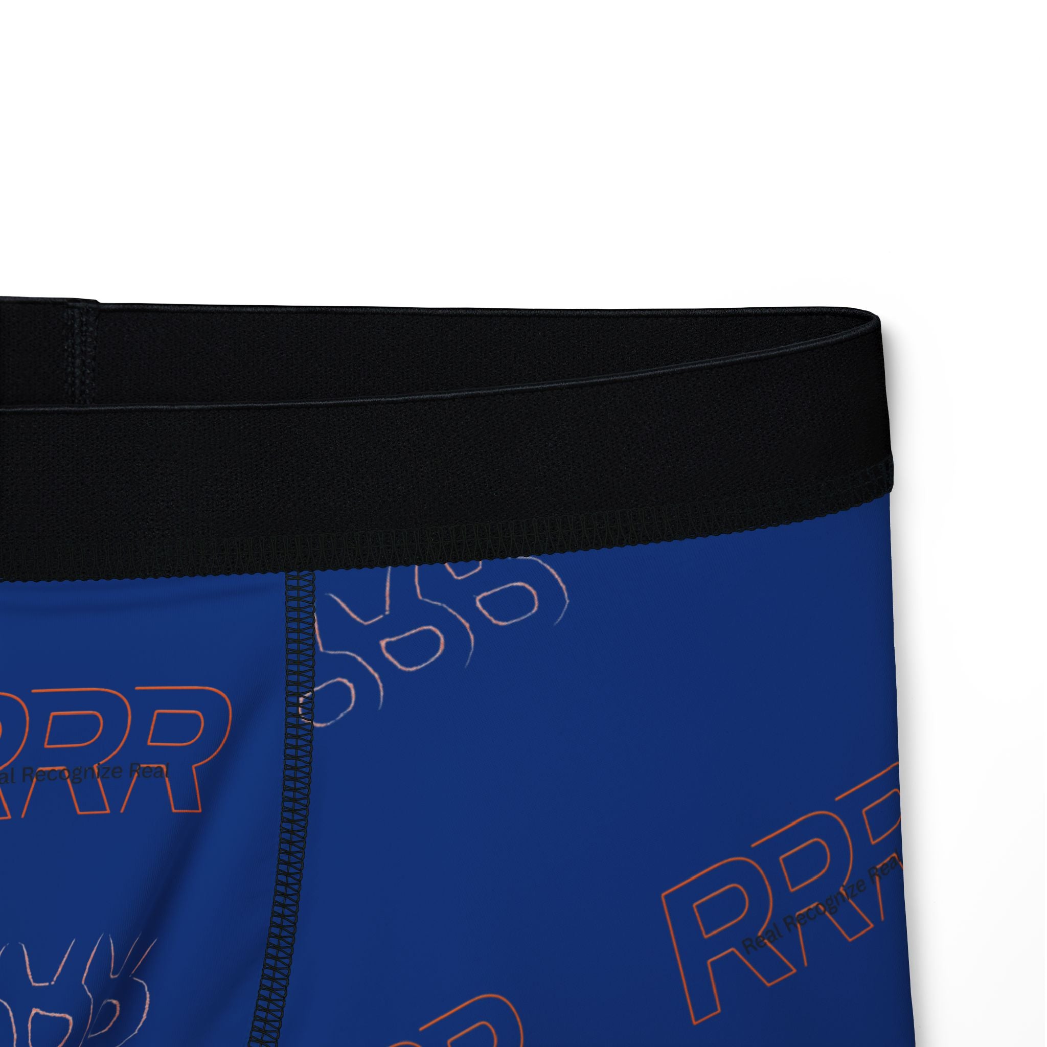 Blue All-Over Print Boxer Briefs with Subtle Repeat Logo