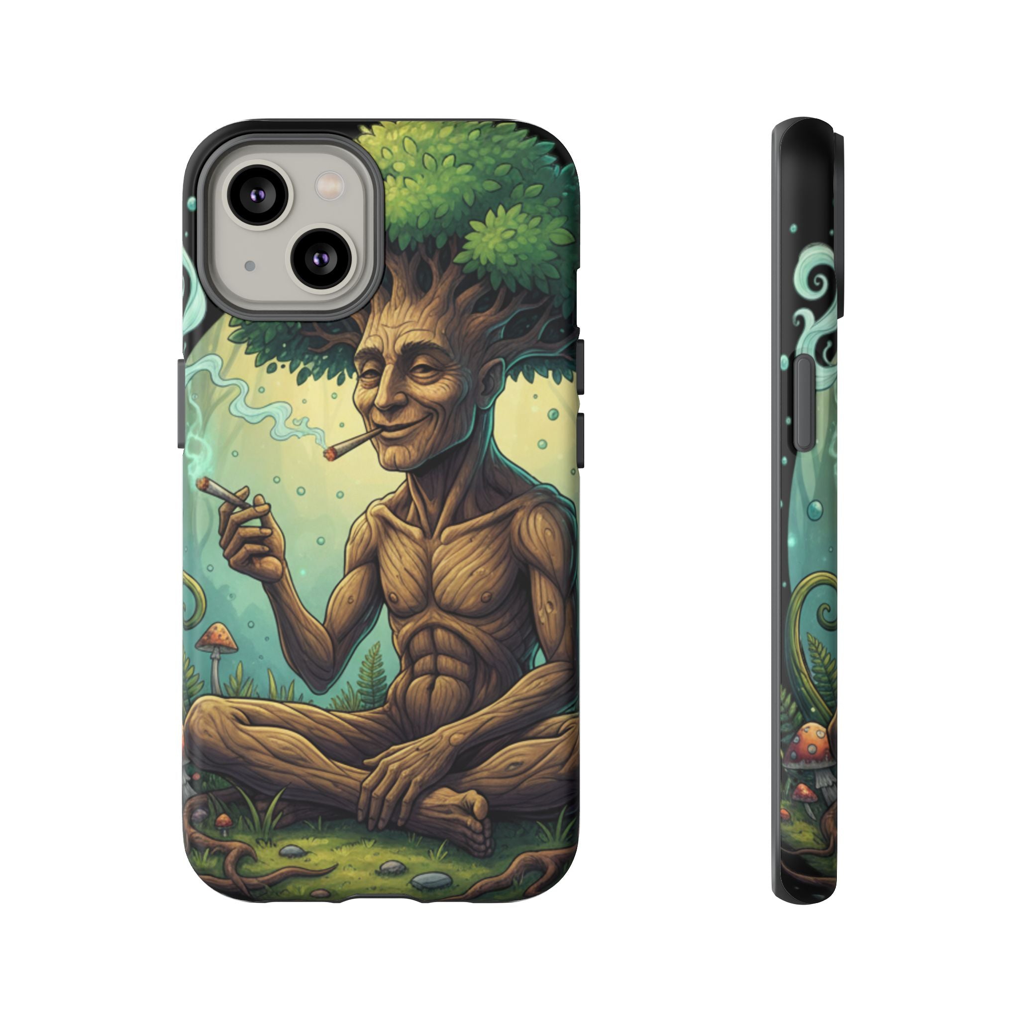Tree Spirit Phone Case — Chill Smoking Woodland Art Phone Cover