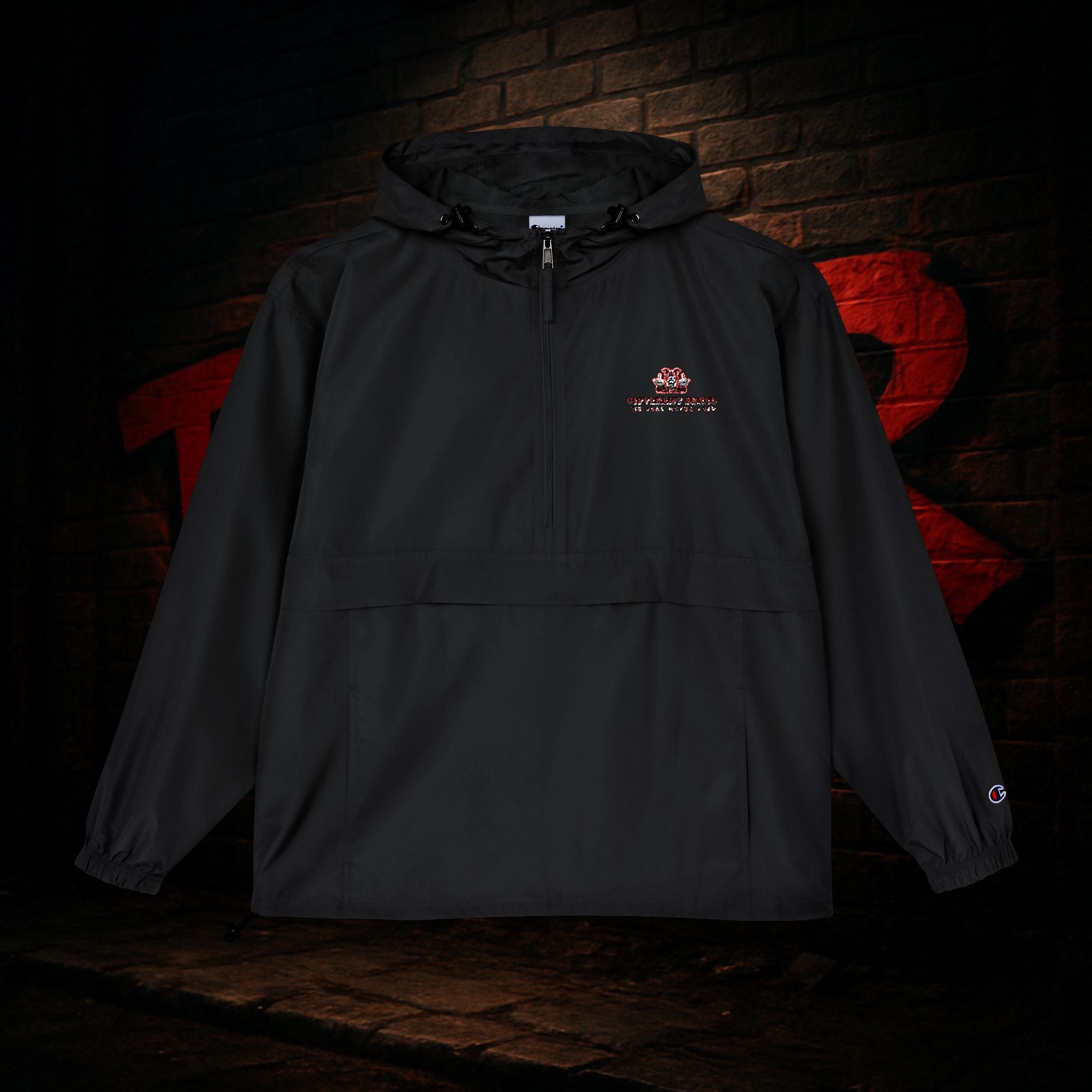 Champion Packable Anorak Jacket - Orange Hooded Windbreaker