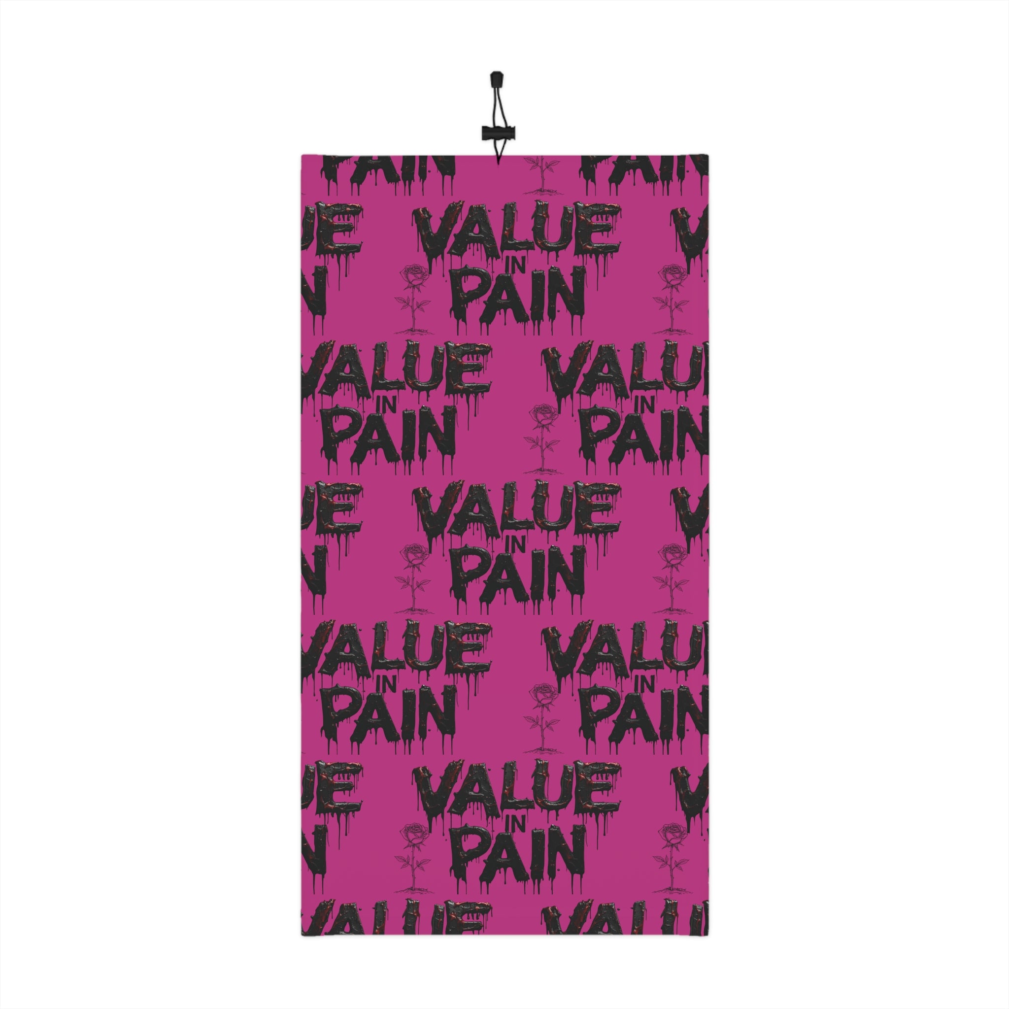 Value in Pain Winter Neck Gaiter — Pink Gothic Face Cover with Drawstring