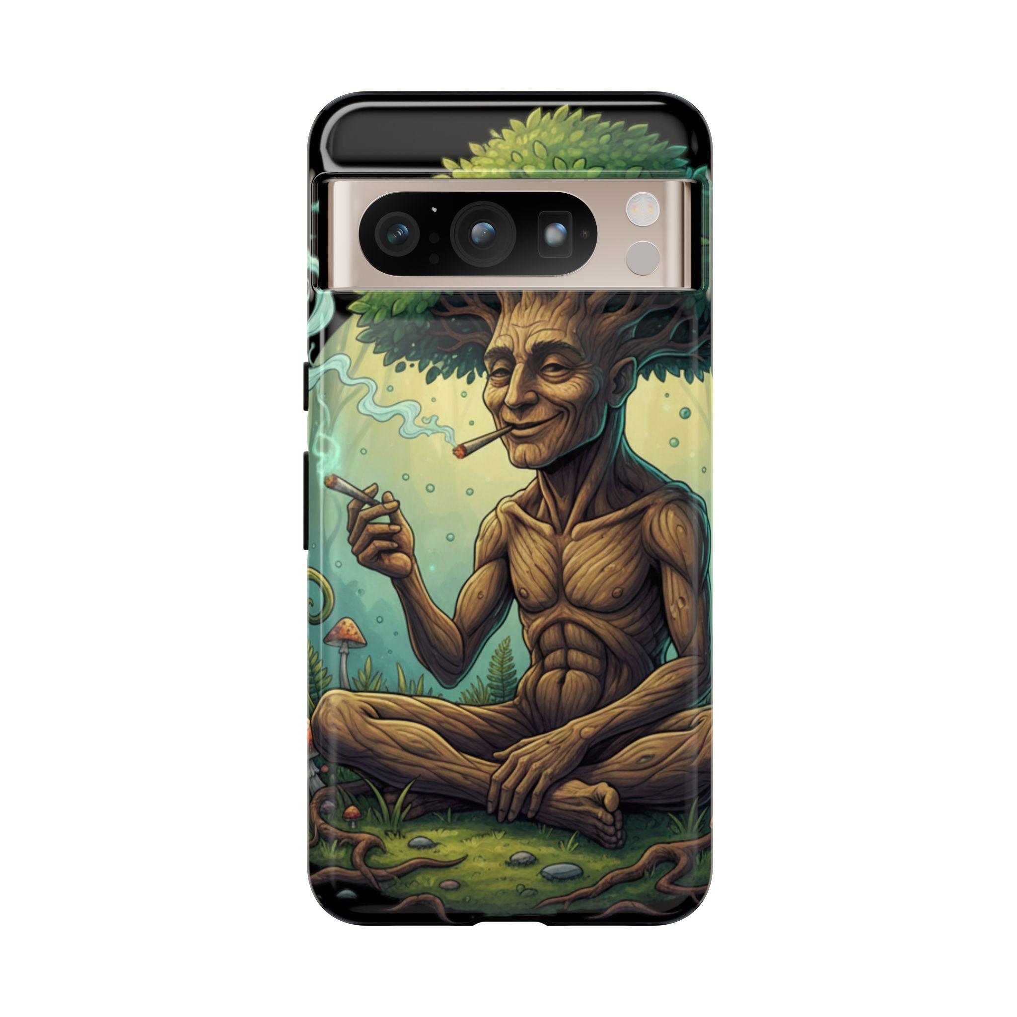 Tree Spirit Phone Case — Chill Smoking Woodland Art Phone Cover