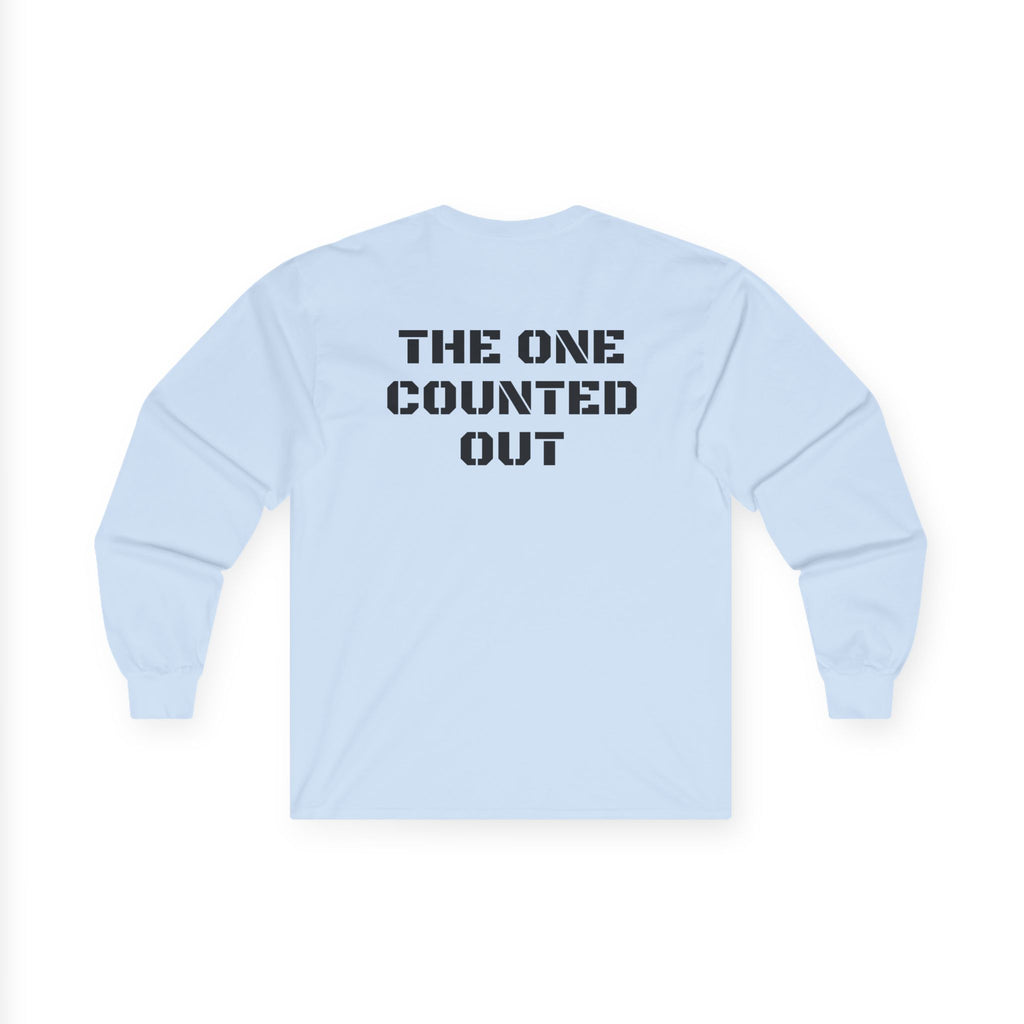 Long Sleeve Tee — 'Black Sheep' Graphic with 'The One Counted Out' Back Text