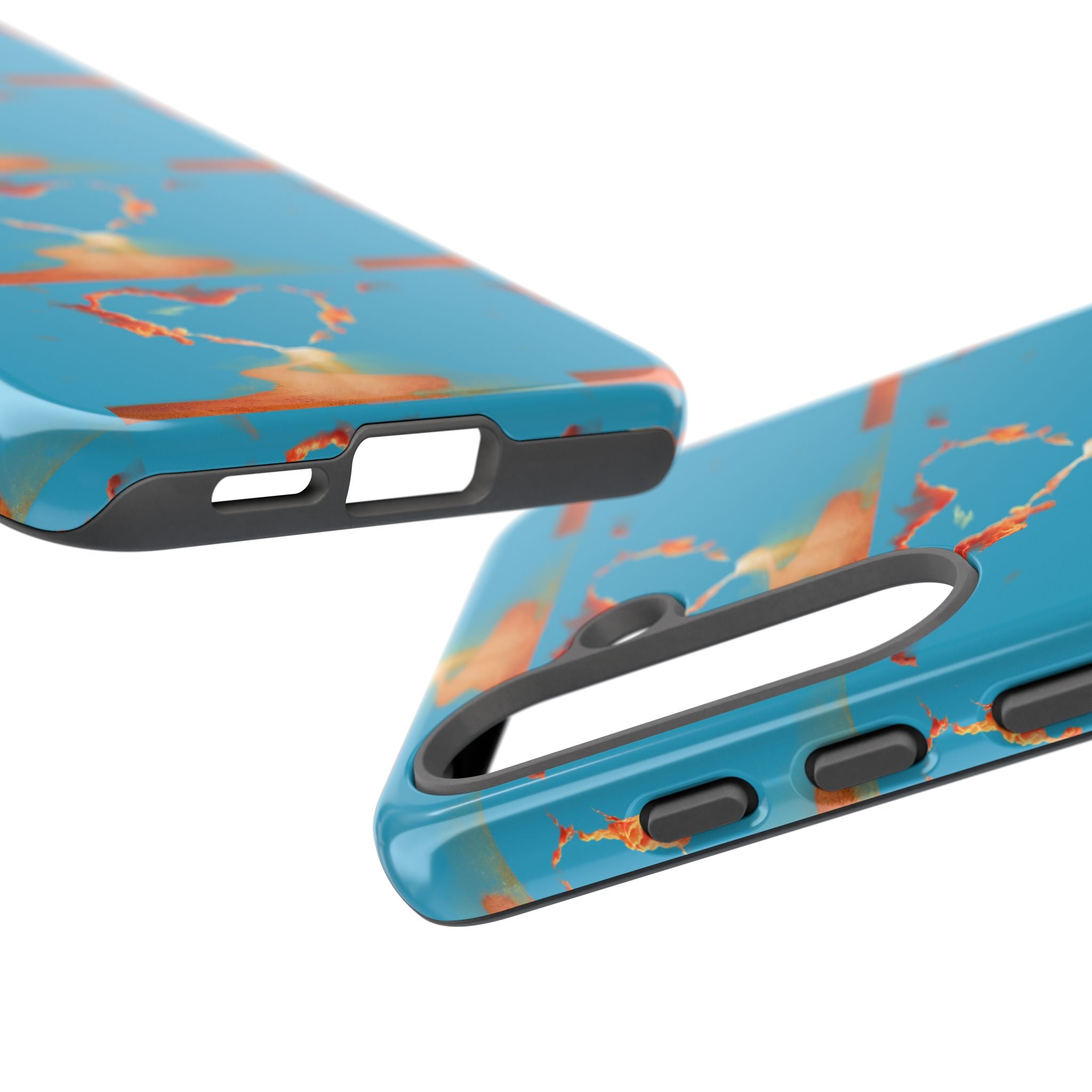 Heart Flame Tough Phone Case — Blue Sunset Protective Cover