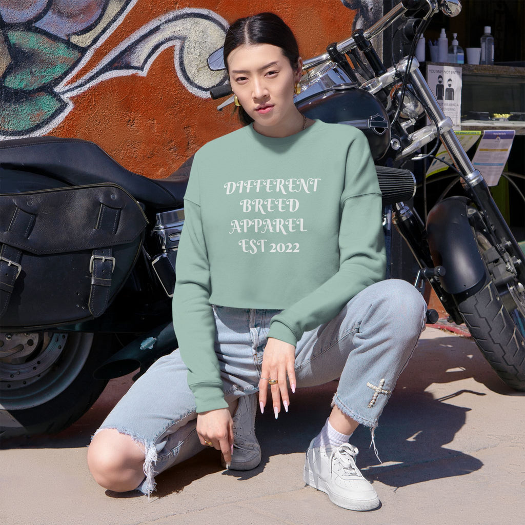 Women's Cropped Sweatshirt — Chas3 Mon3yyx Graphic Crop Top (Different Breed Apparel EST 2022)