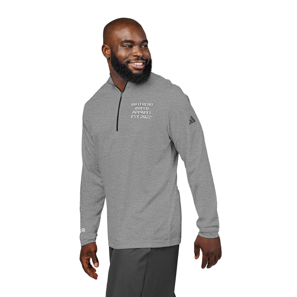 Embroidered Quarter-Zip Pullover — Heather Grey Athletic Pullover