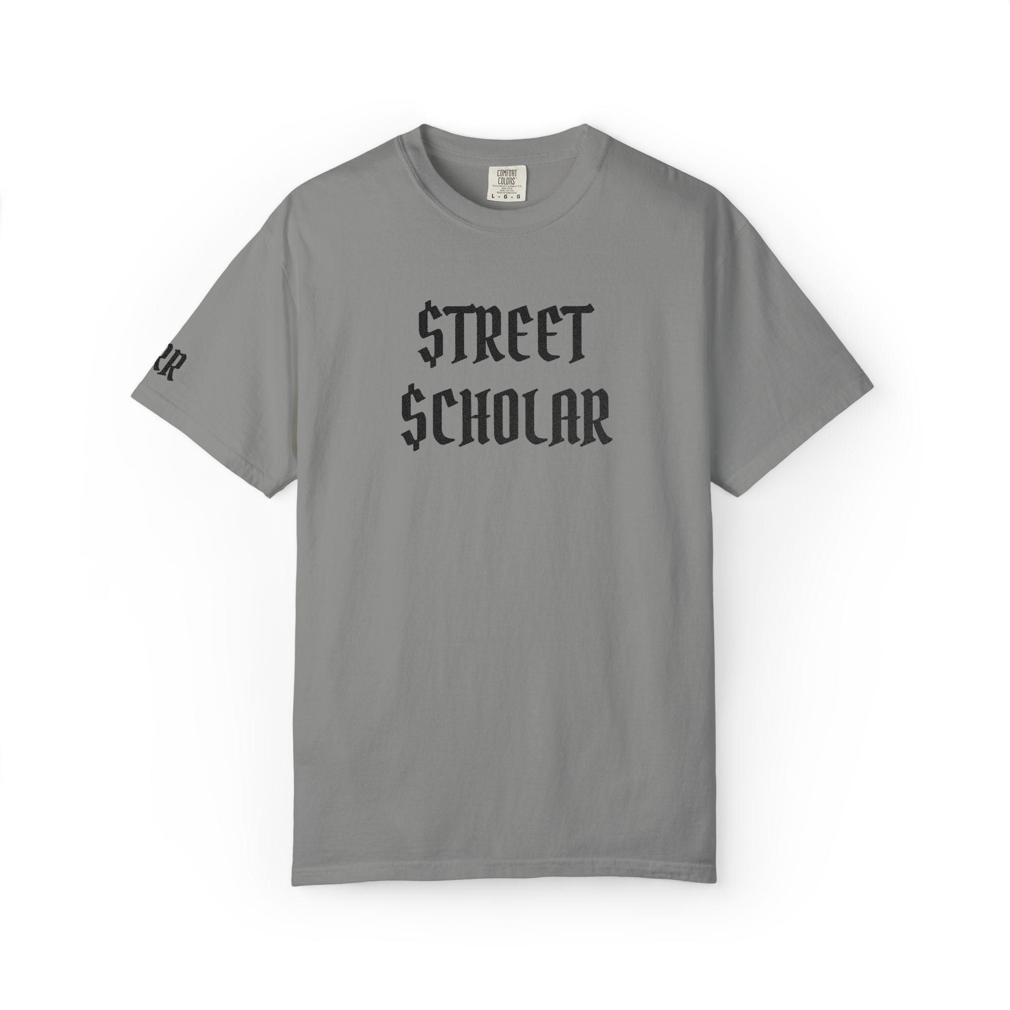 Street Scholar T-Shirt — Gothic Text Graphic Tee