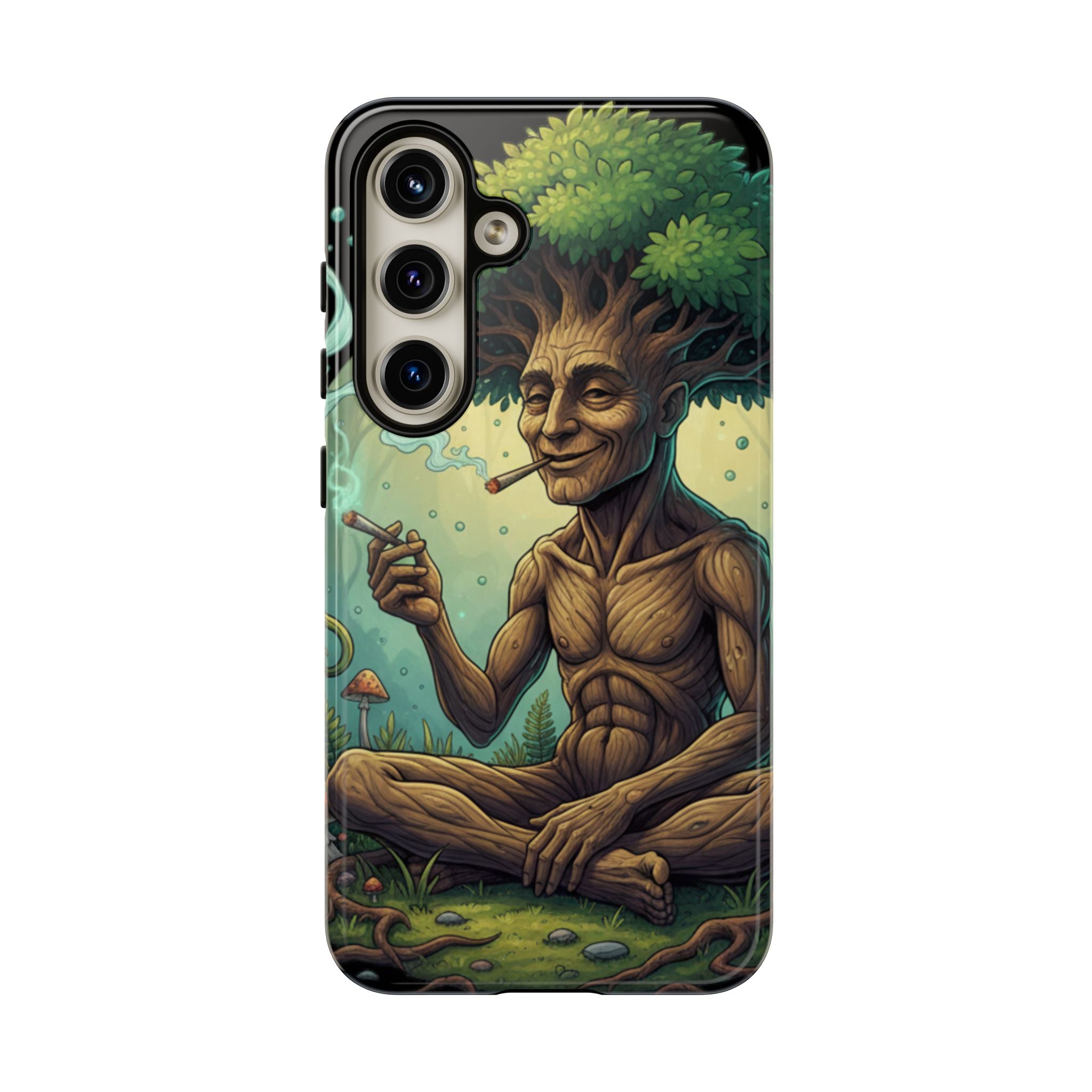 Tree Spirit Phone Case — Chill Smoking Woodland Art Phone Cover
