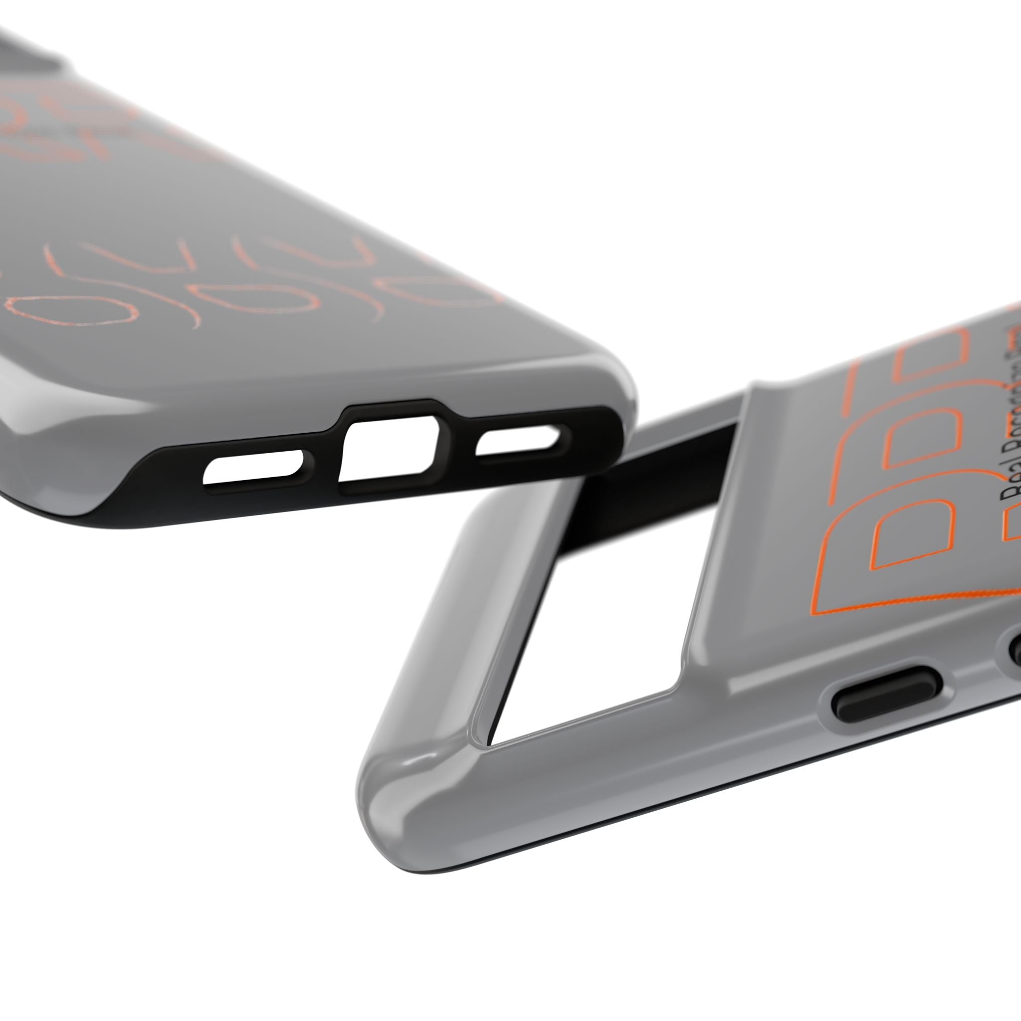 Tough Cases — 'Real Recognize Real' Protective Phone Case (Gray, Retro Outline Design)