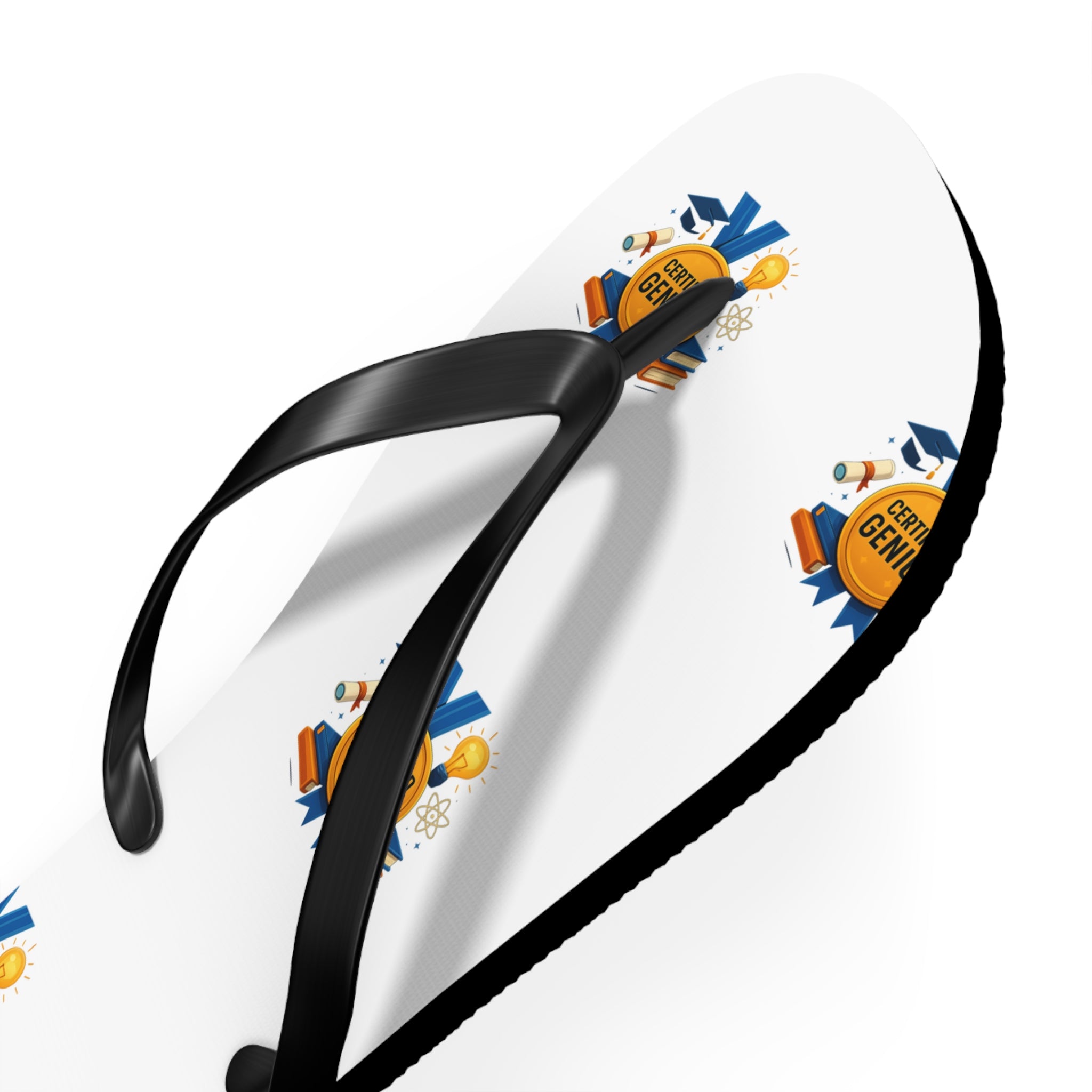 Flip Flops — Summer Genius Badge Pattern Beach Sandals