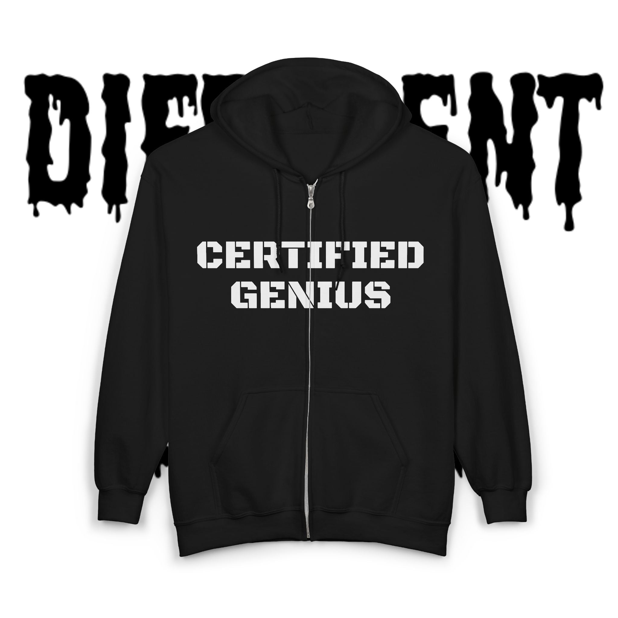 Certified Genius Zip-Up Hoodie — Atom Science Graphic