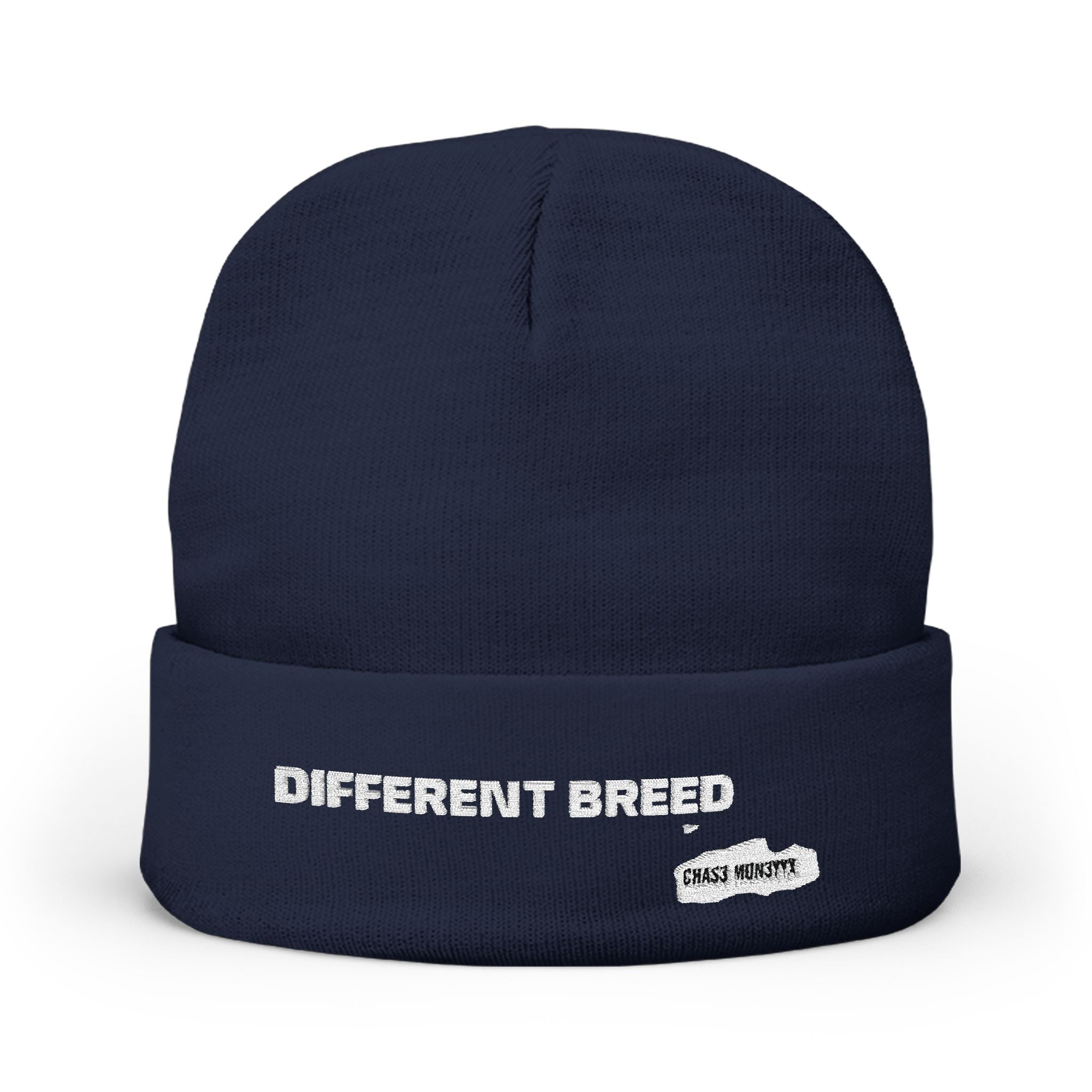 Different Breed Embroidered Knit Beanie — Bold Streetwear Winter Hat
