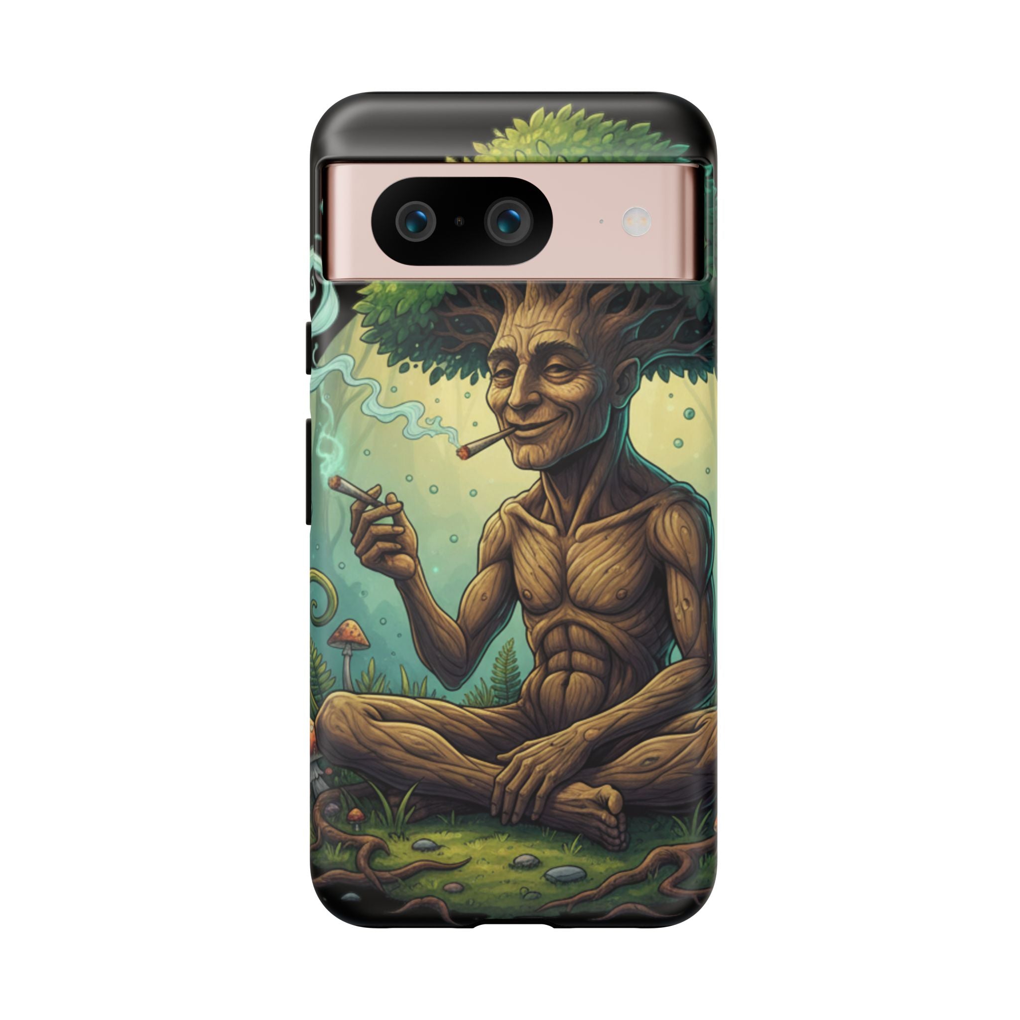 Tree Spirit Phone Case — Chill Smoking Woodland Art Phone Cover