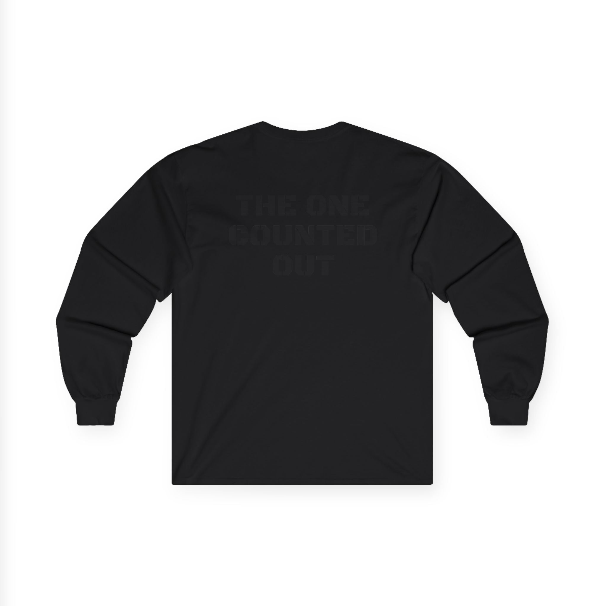 Long Sleeve Tee — 'Black Sheep' Graphic with 'The One Counted Out' Back Text