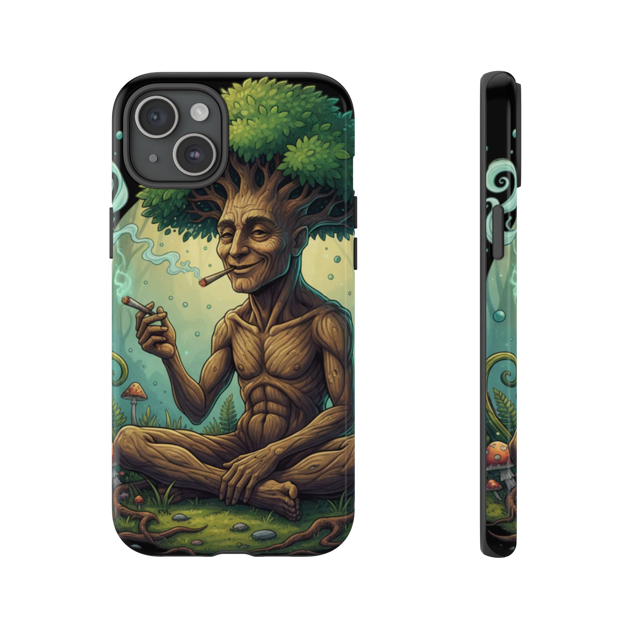 Tree Spirit Phone Case — Chill Smoking Woodland Art Phone Cover