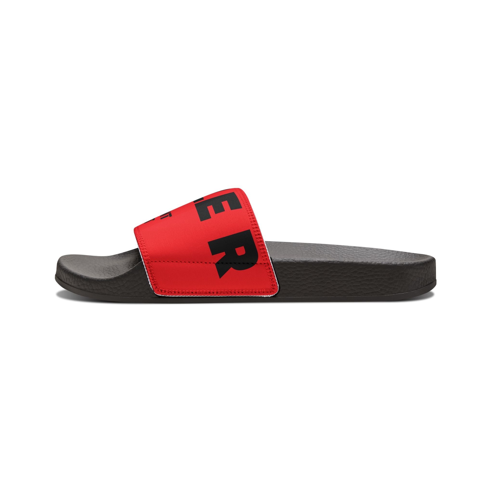 Women's Slide Sandals — Red 'TRIPLE RISE' Removable-strap Pool Slides