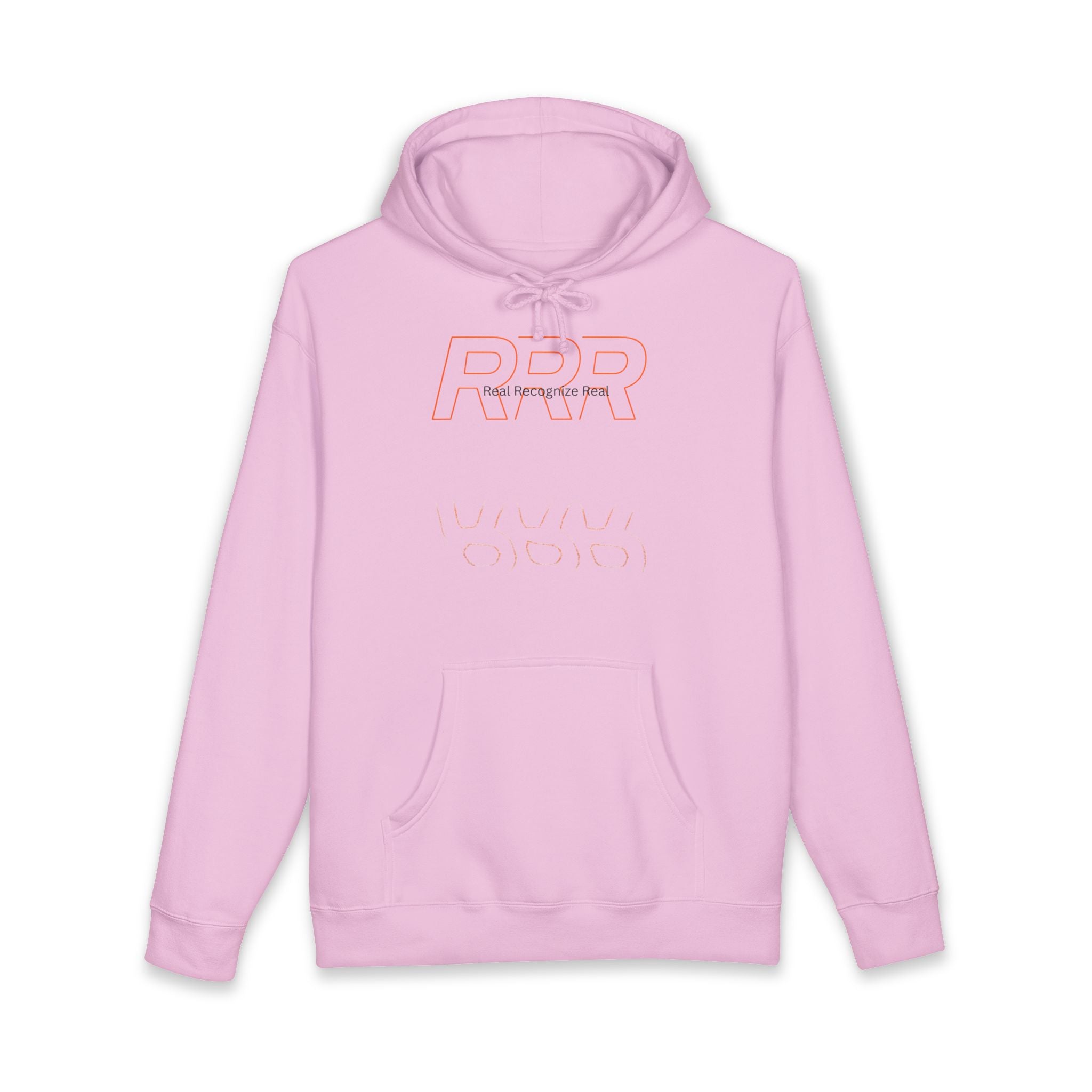 Minimalist 'RRR' Logo Hoodie — Retro Outline Graphic Pullover