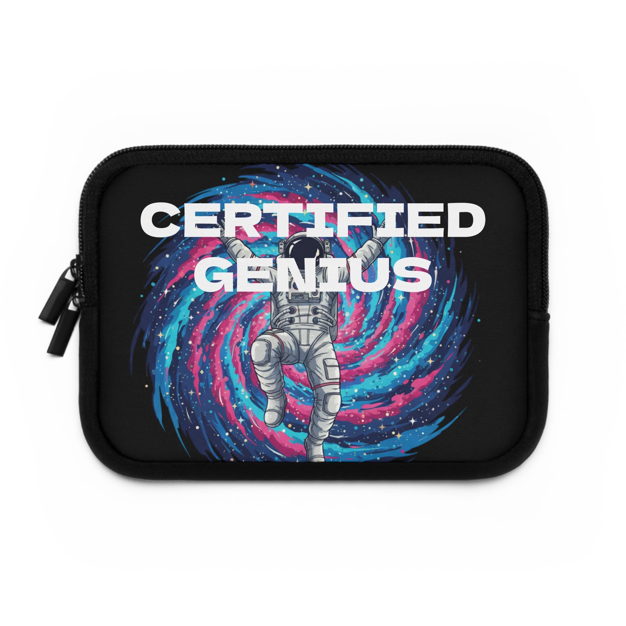 Astro Dance Laptop Sleeve — Astronaut Floating in Neon Galaxy