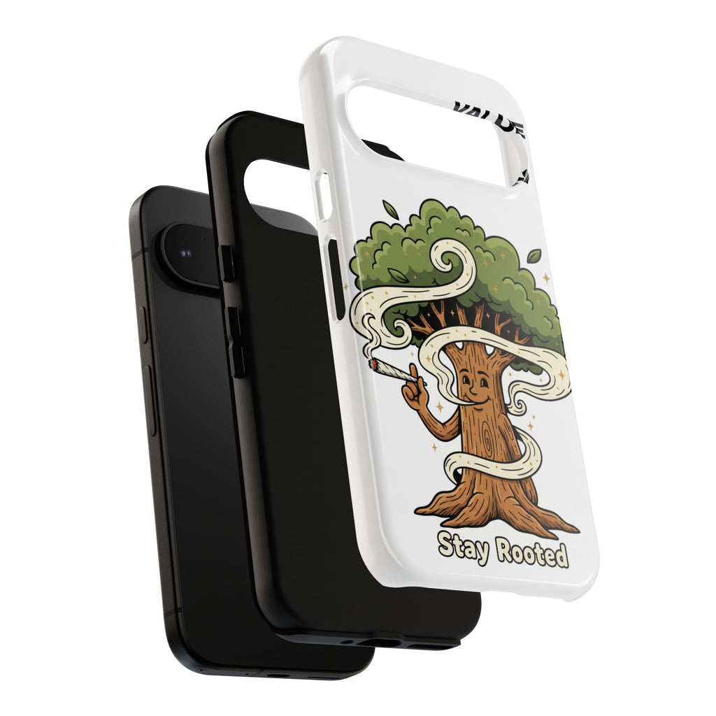 Phone Case — "Stay Rooted" Tree Design with "Value in Pain" Text