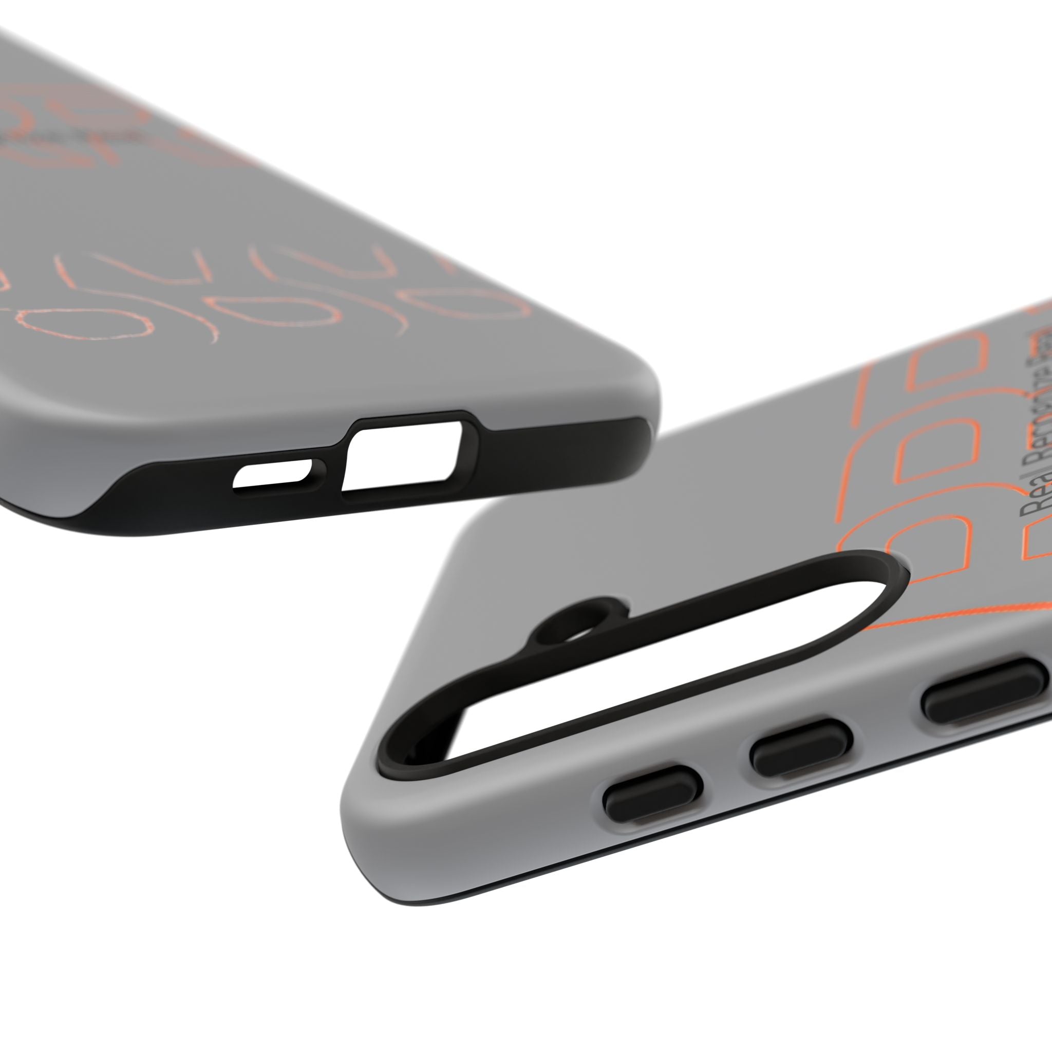 Tough Cases — 'Real Recognize Real' Protective Phone Case (Gray, Retro Outline Design)