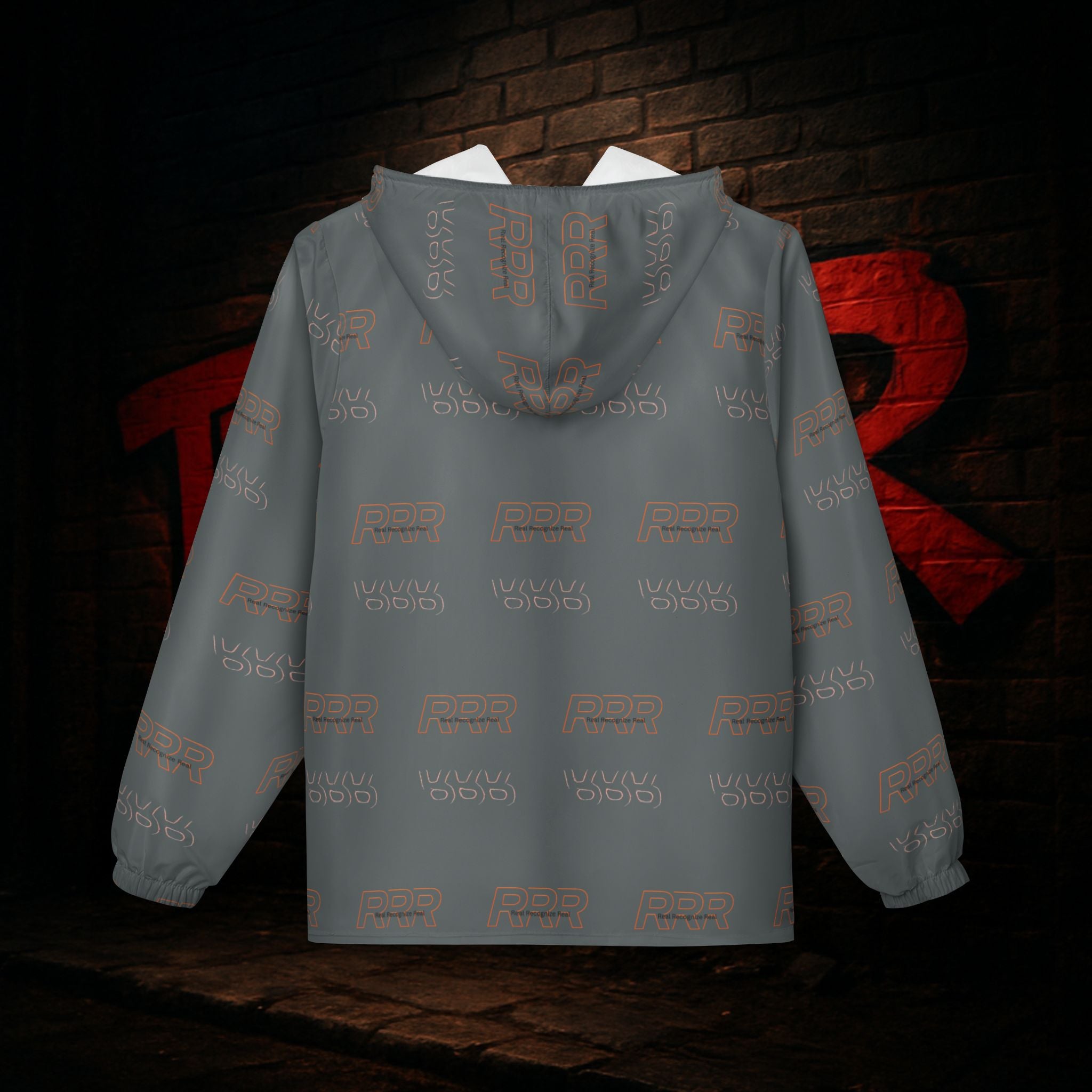 Windbreaker Jacket — All-Over Print Logo Rain Shell