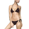 Bikini — Black & Red Lipstick Pattern String Bikini Swimsuit