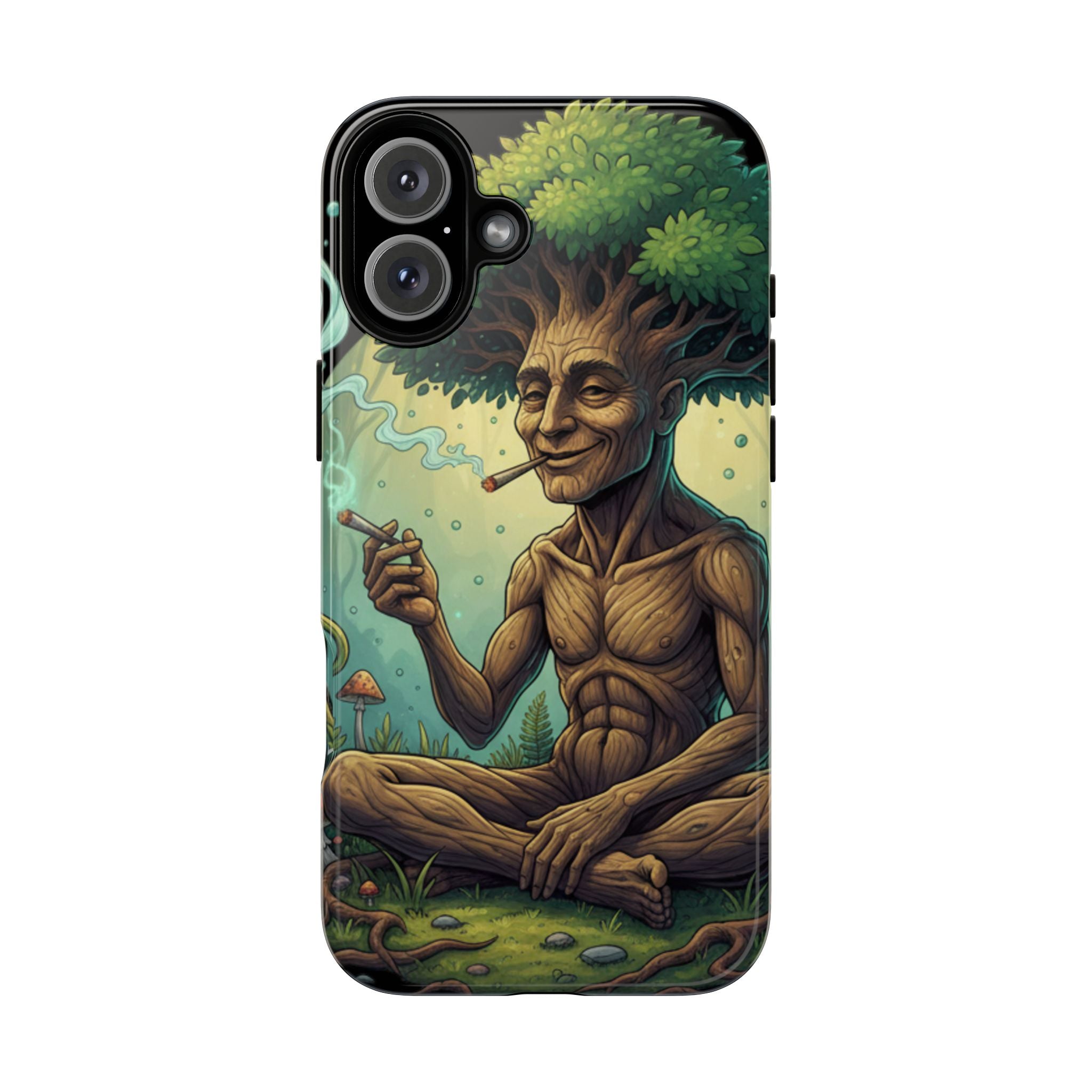 Tree Spirit Phone Case — Chill Smoking Woodland Art Phone Cover