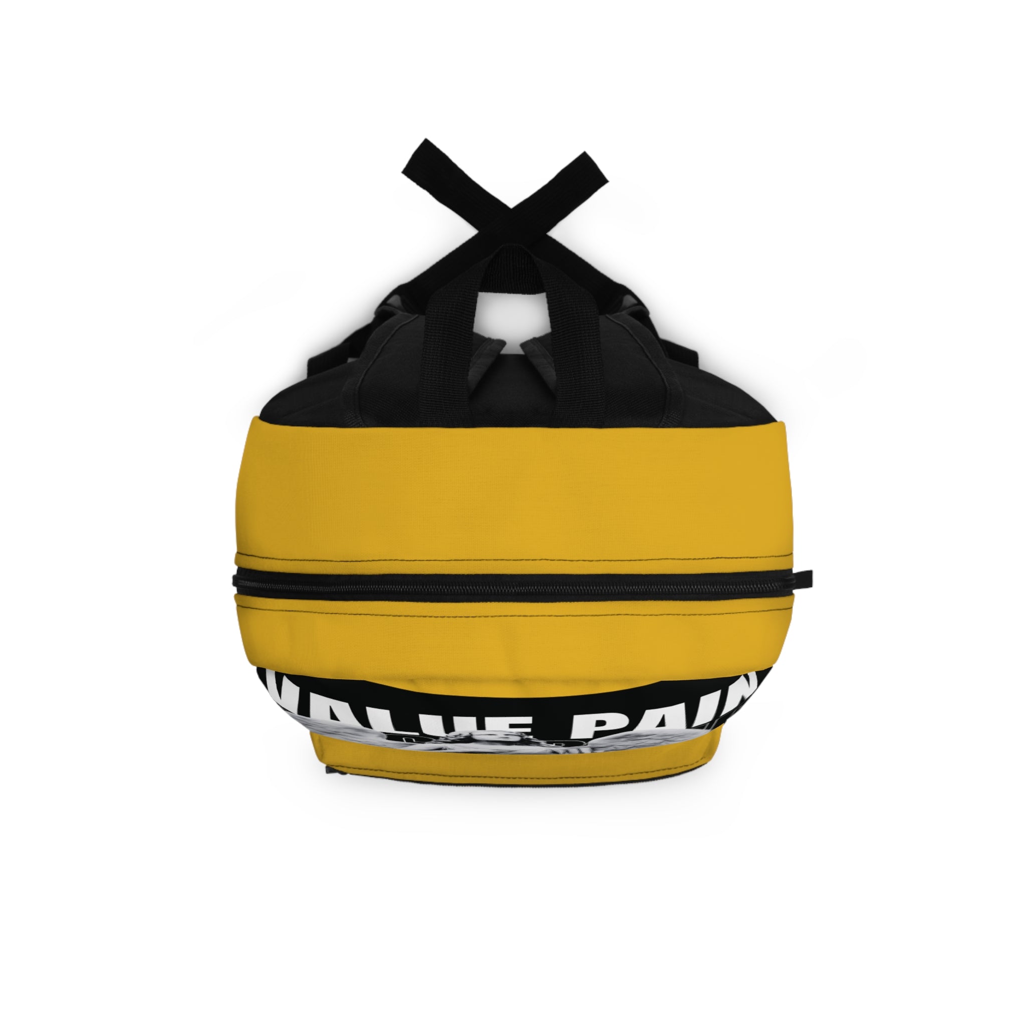 Value Pain Angel Statue Backpack – Graphic Yellow School Bag