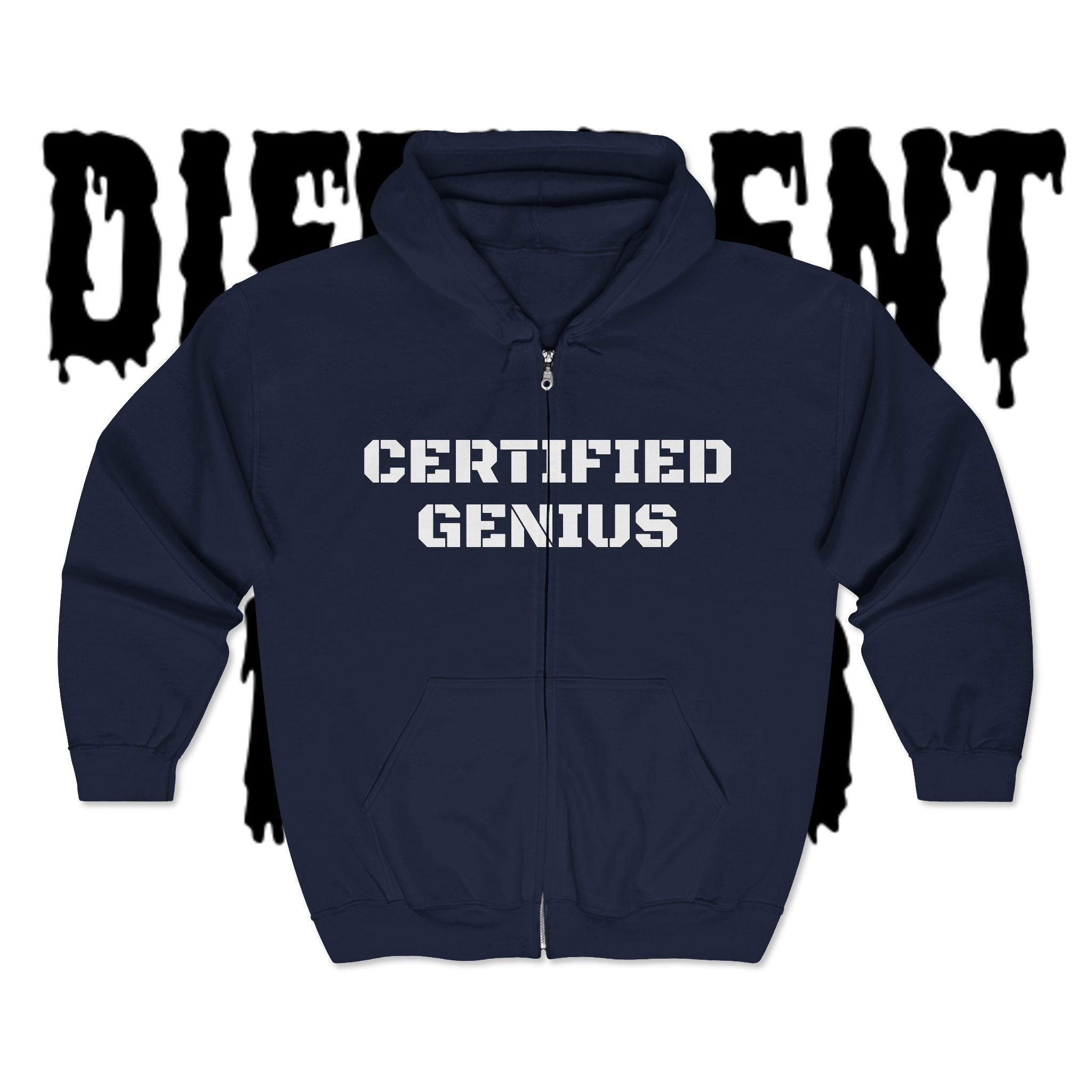 Certified Genius Zip-Up Hoodie — Atom Science Graphic