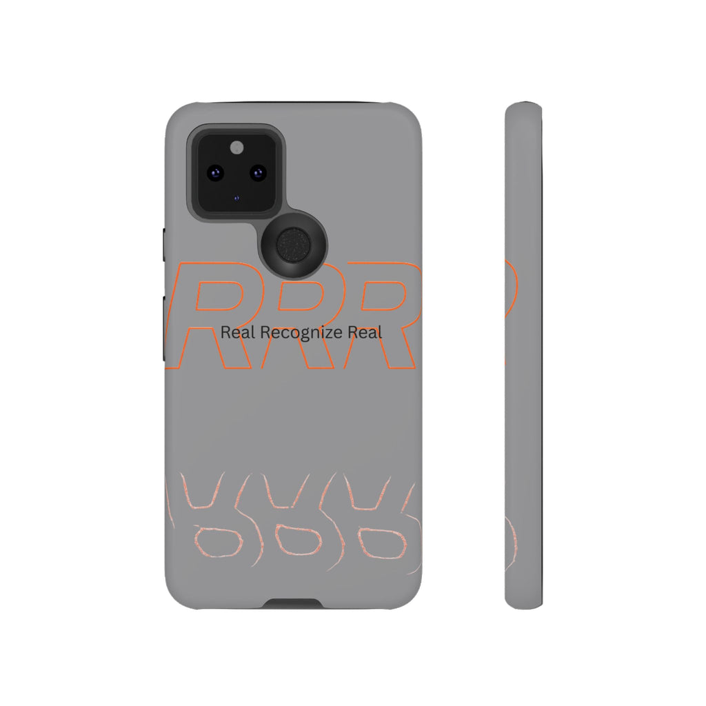 Tough Cases — 'Real Recognize Real' Protective Phone Case (Gray, Retro Outline Design)