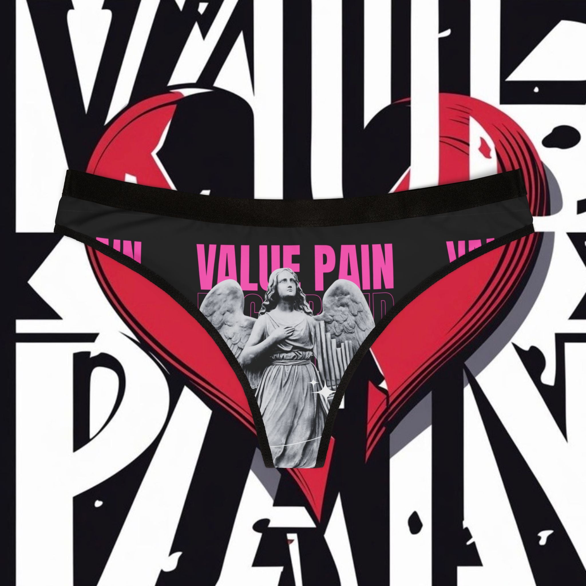 Women's Thong - Purple Kiss Print Lingerie