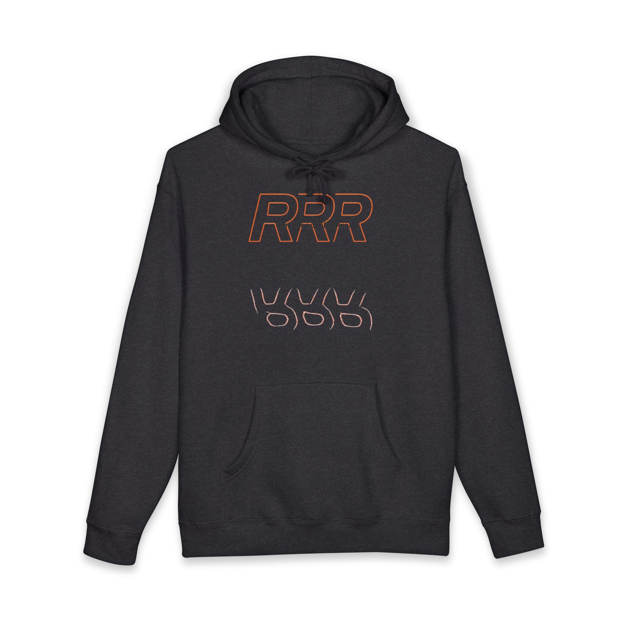 Minimalist 'RRR' Logo Hoodie — Retro Outline Graphic Pullover