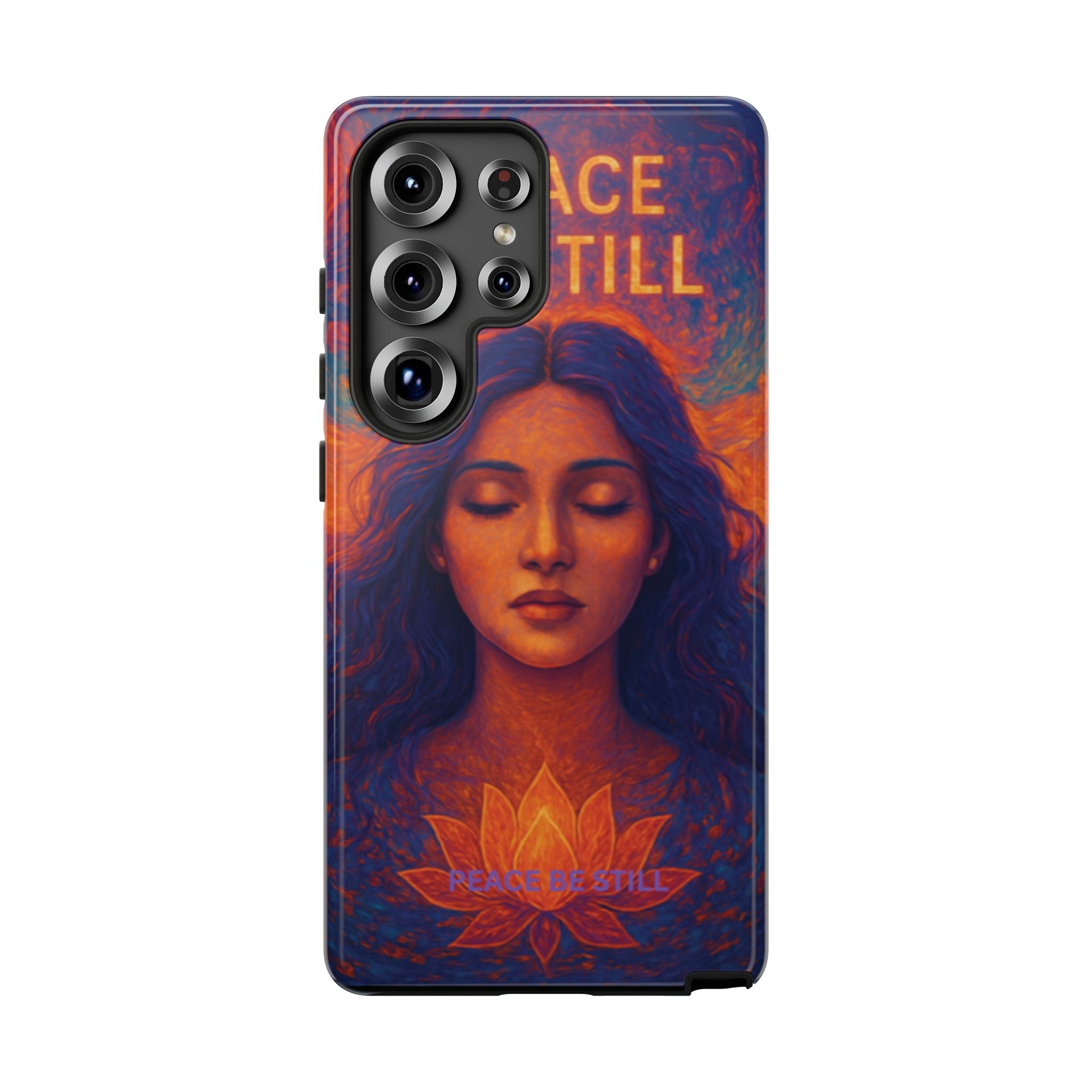 Peace Be Still Phone Case – Serene Goddess Meditation Design