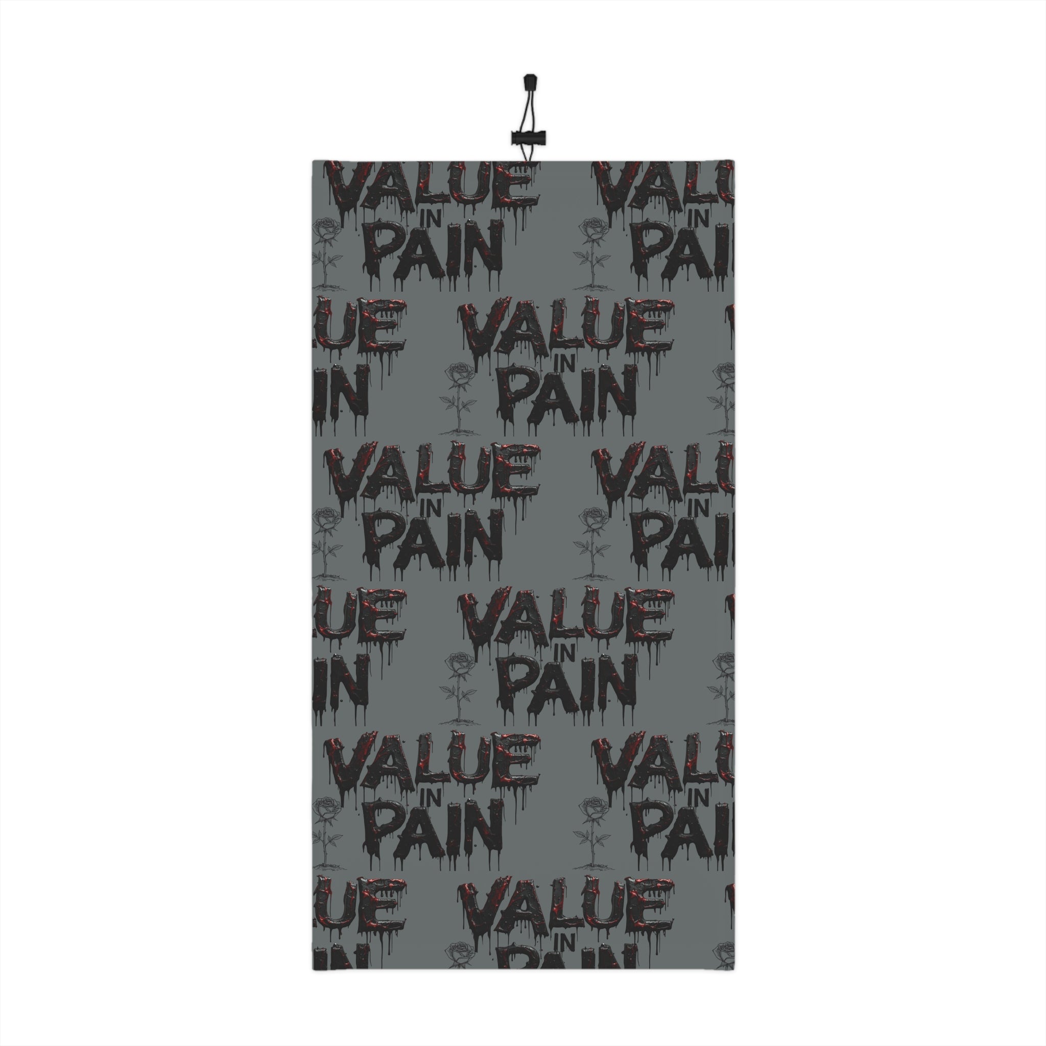Value in Pain Winter Neck Gaiter — Gothic Text Pattern Face Mask Scarf